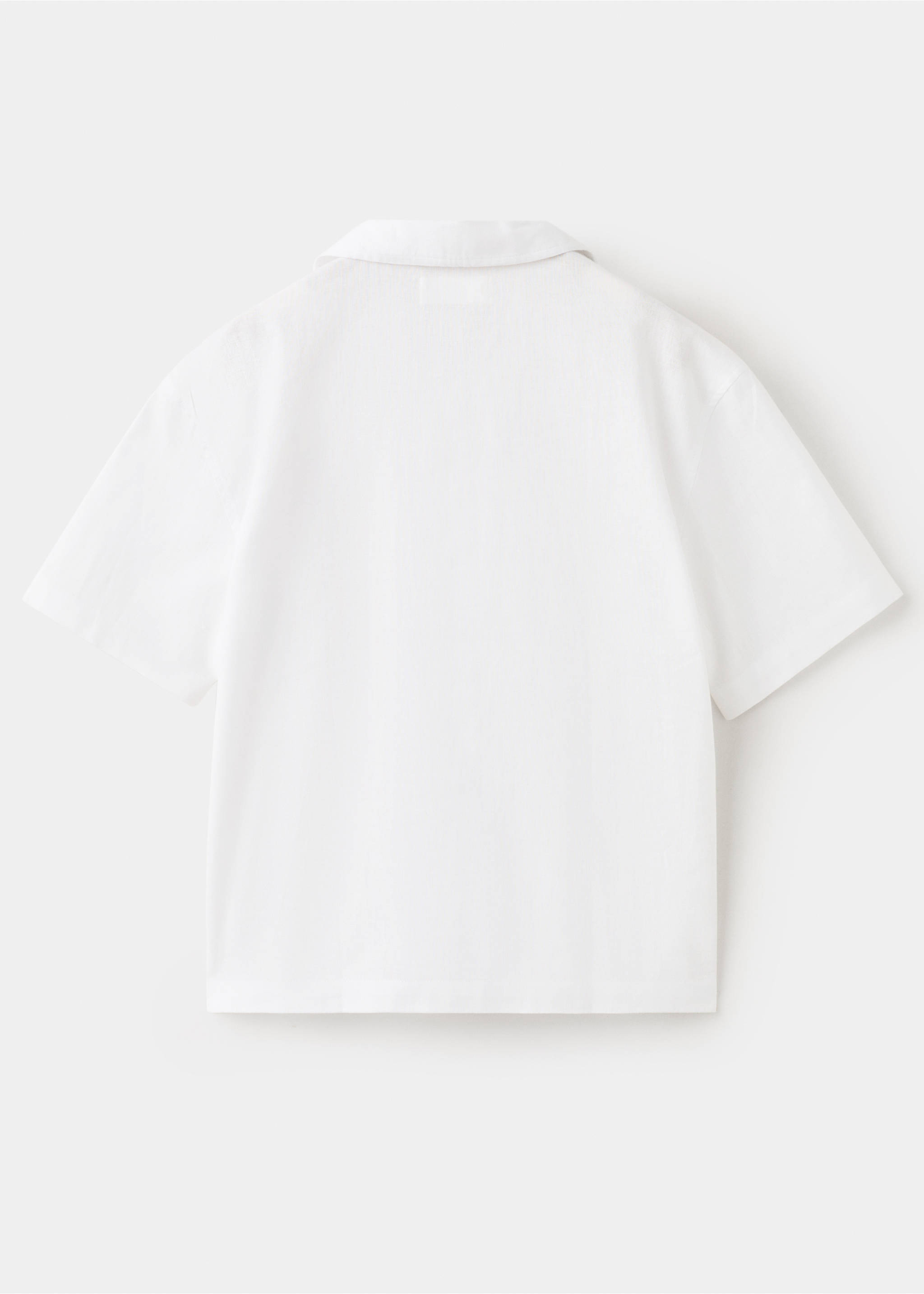 Camisa manga corta lino - Reverso del artículo, Blanco. Ref: 27066727-00.