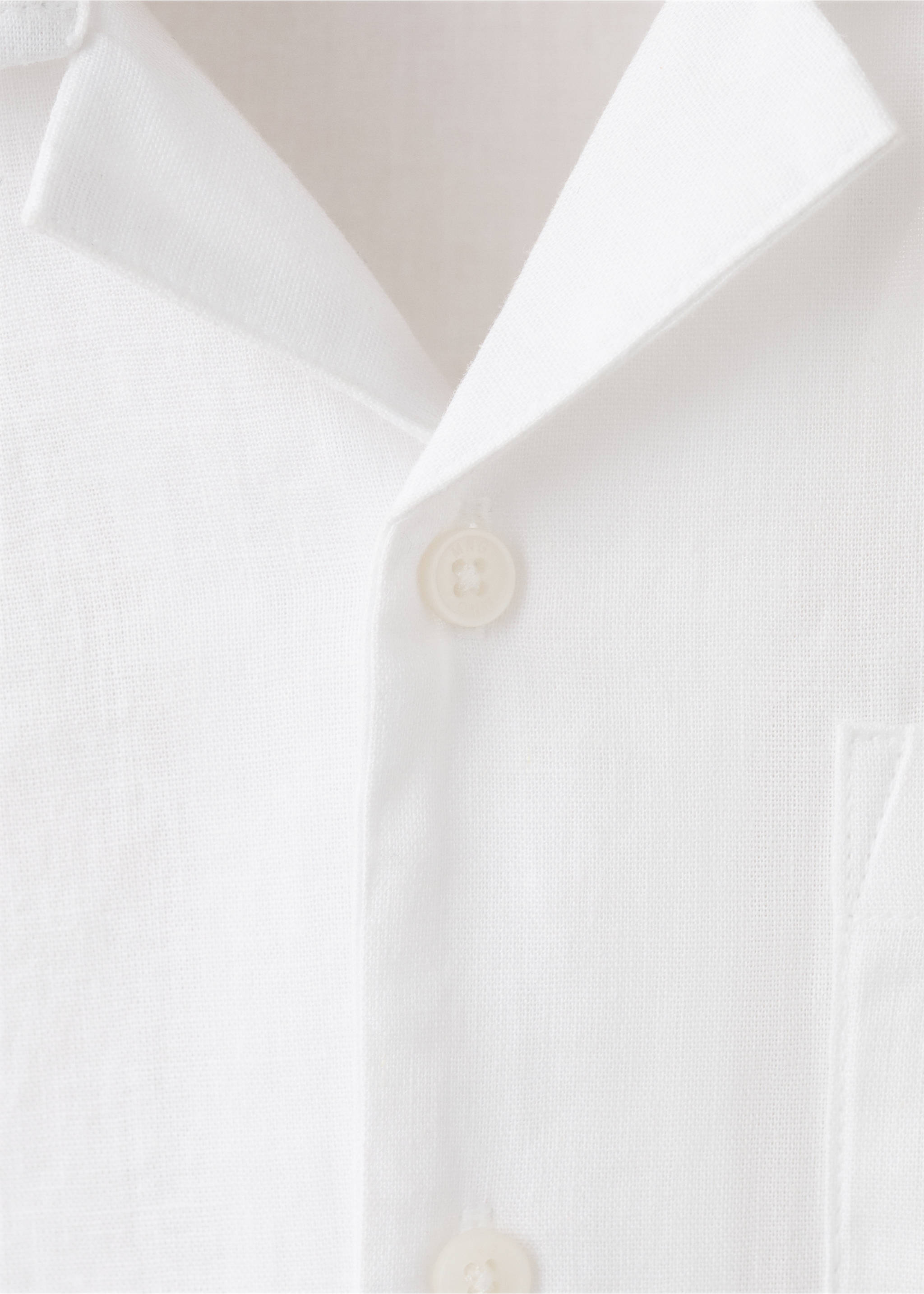 Camisa manga corta lino - Detalle del artículo 8, Blanco. Ref: 27066727-00.