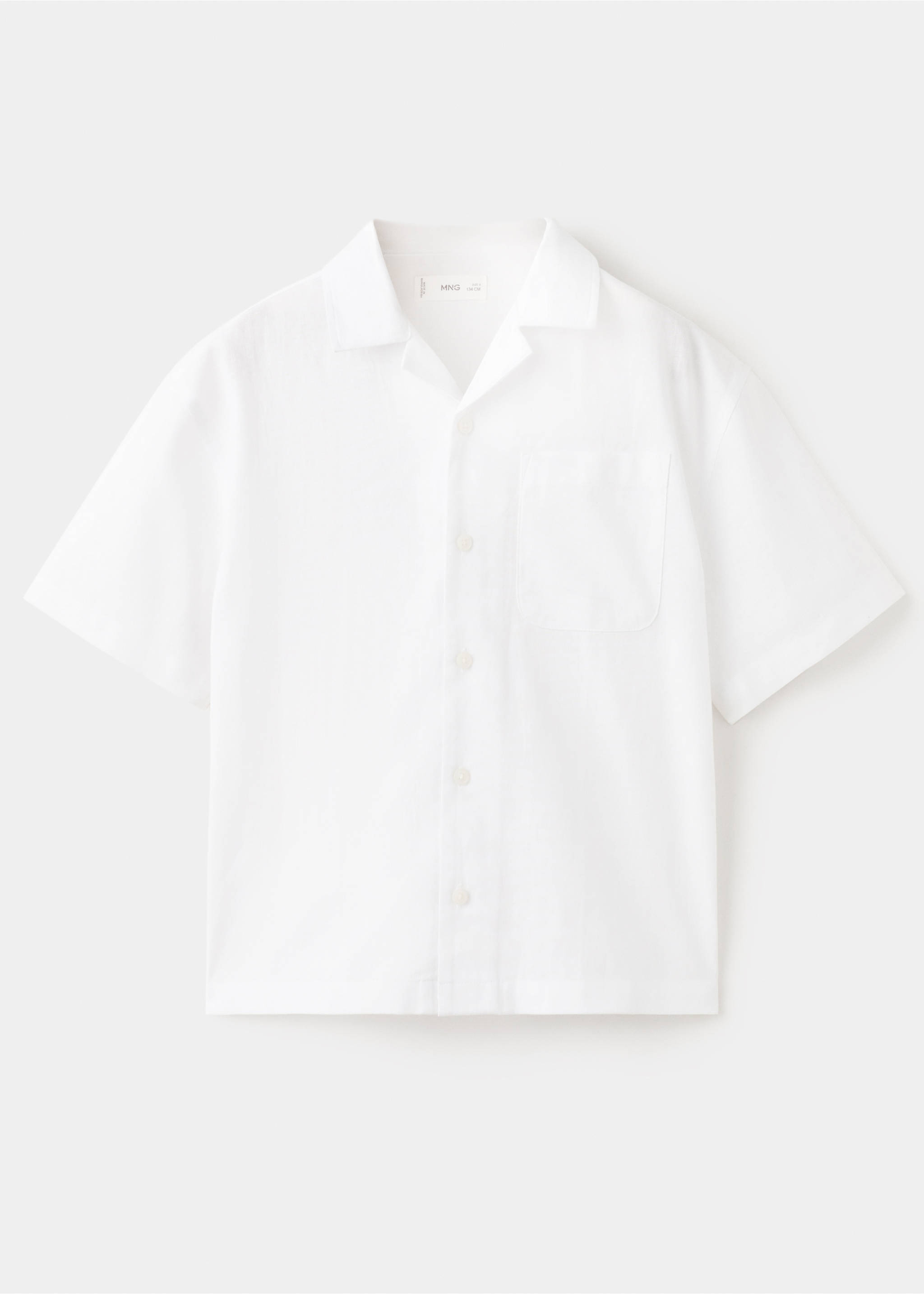 Camisa manga corta lino - Artículo sin modelo, Blanco. Ref: 27066727-00.