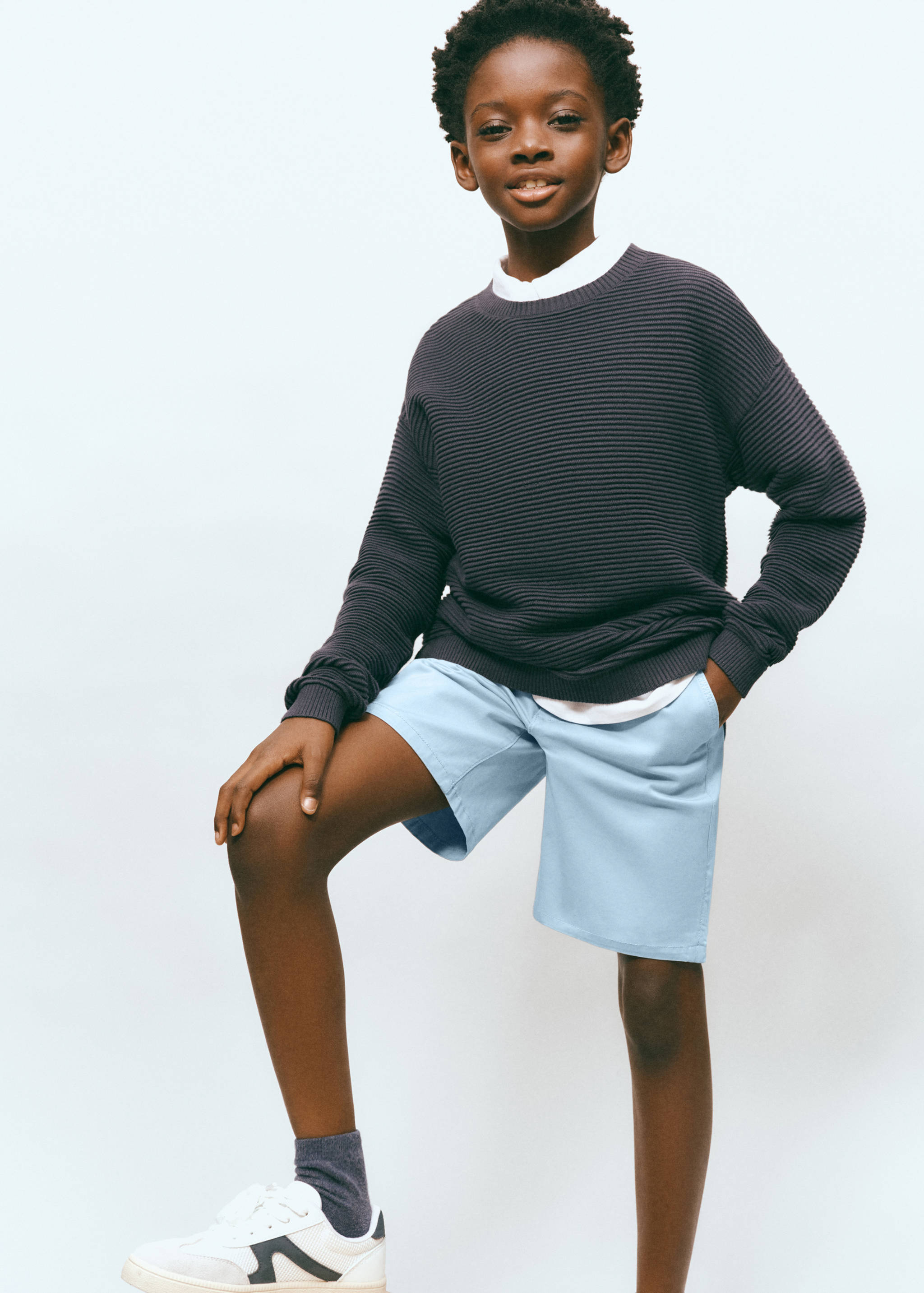 Cotton shorts with drawstring - General plane