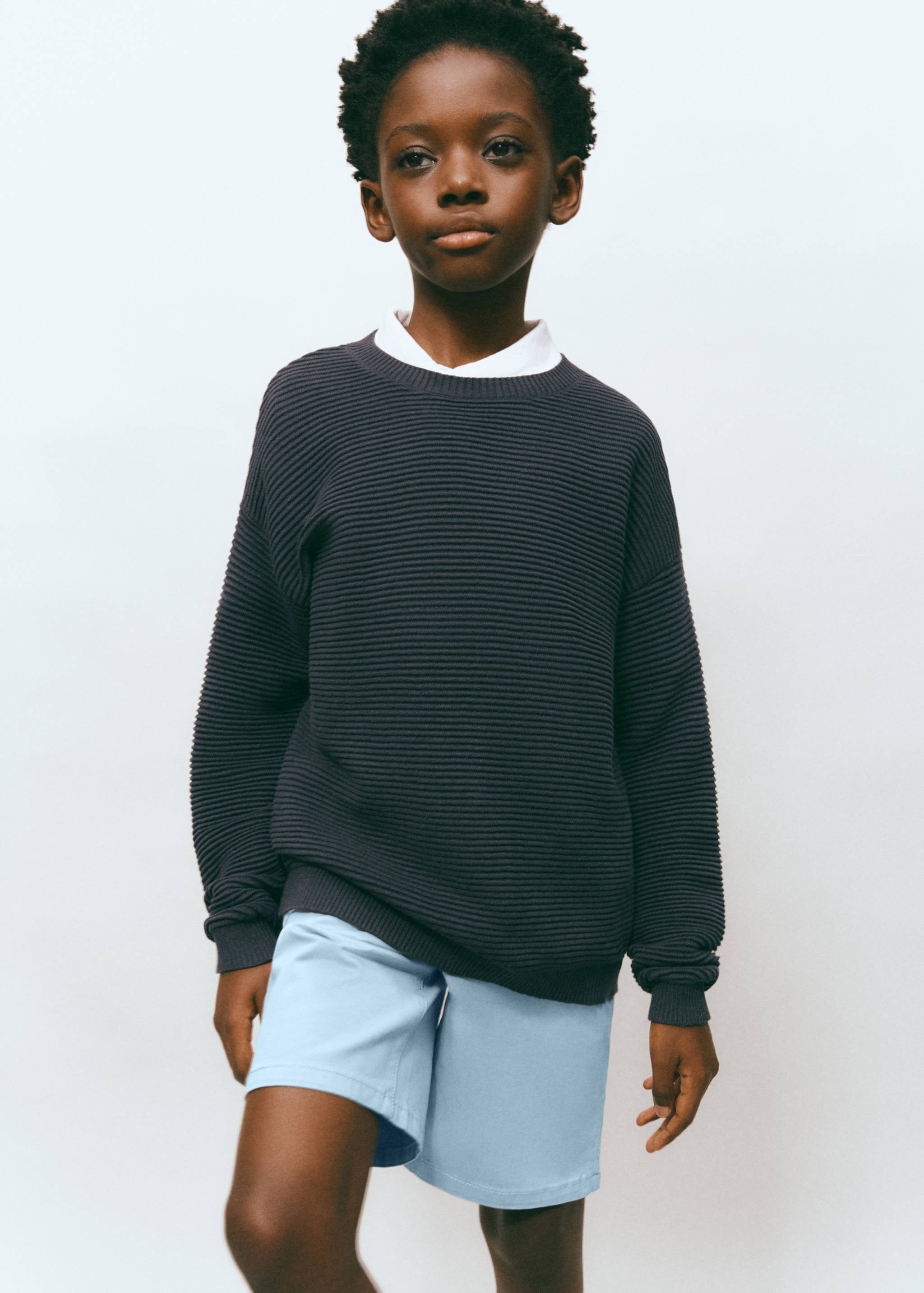 Cotton shorts with drawstring - Medium plane