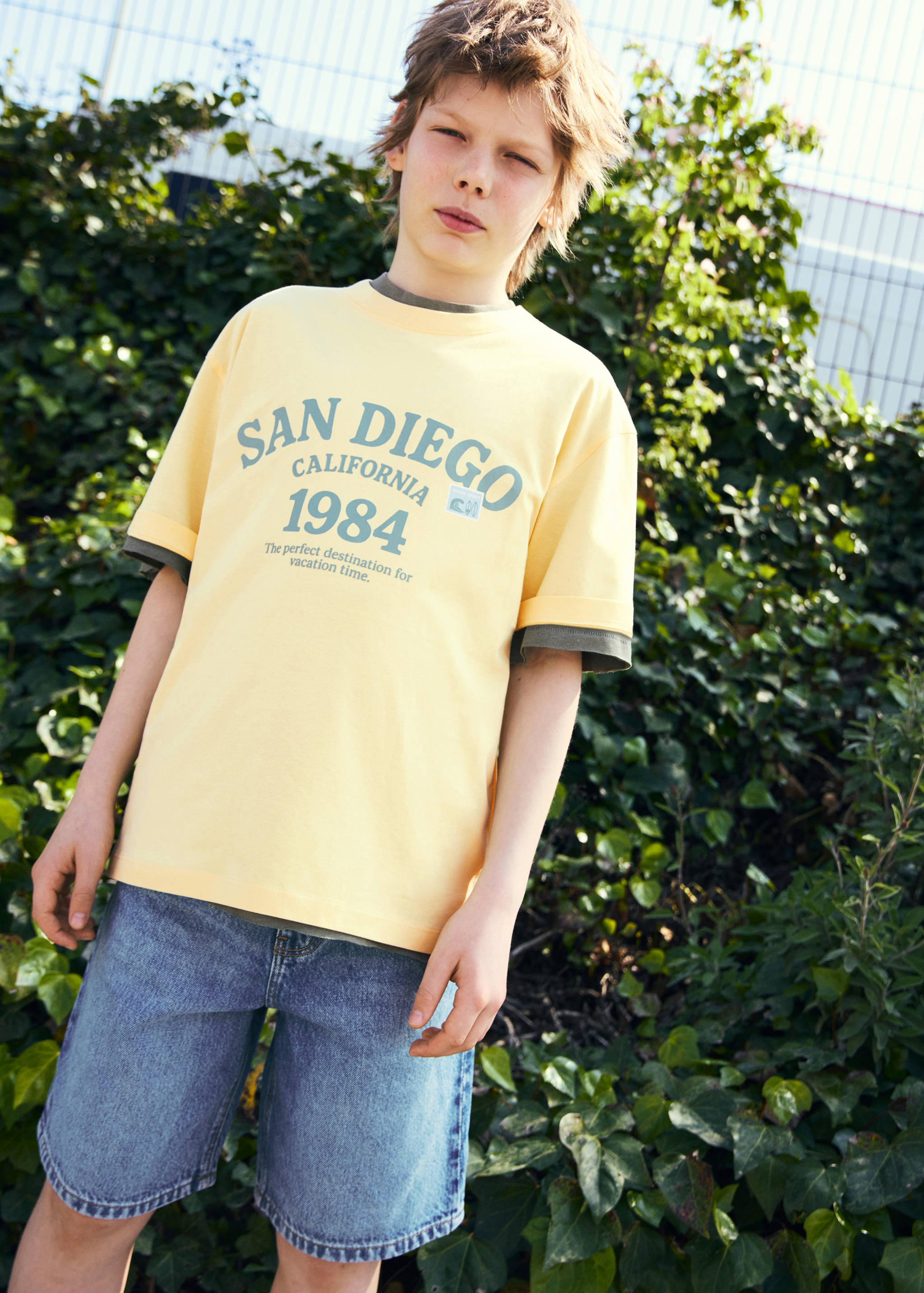 Baggy denim bermudas - Medium plane