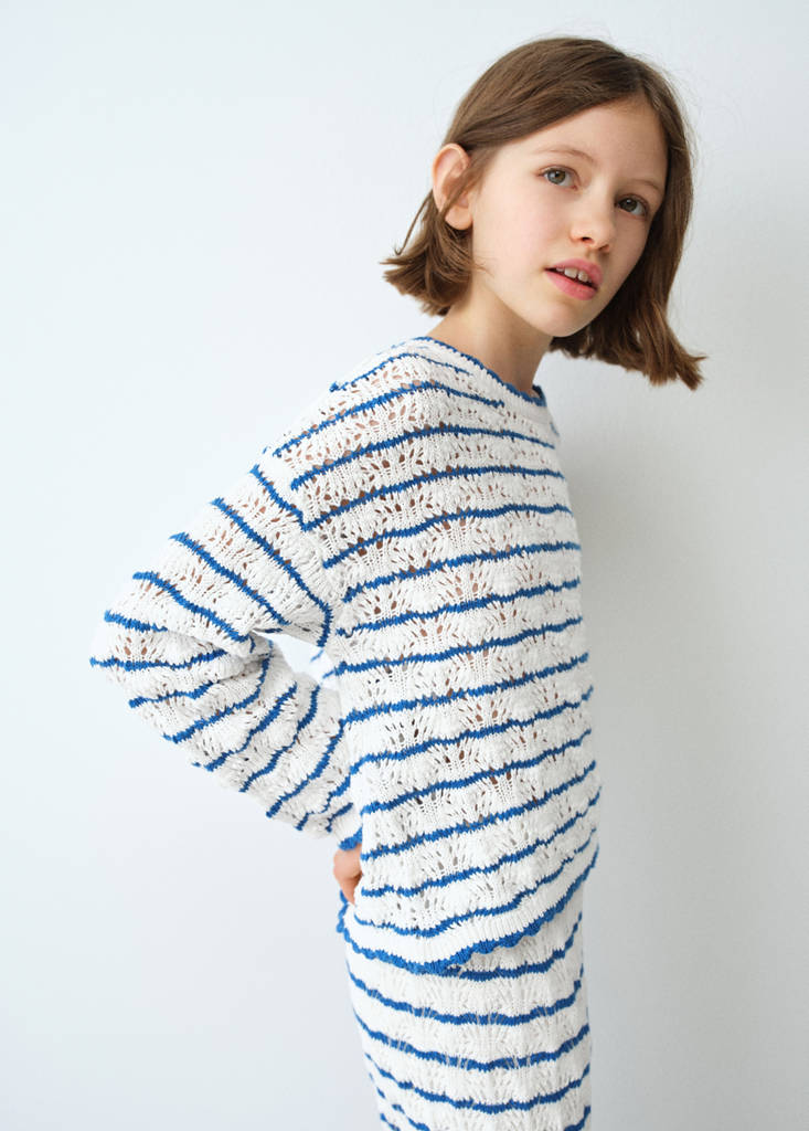 Jersey crochet rayas bicolor