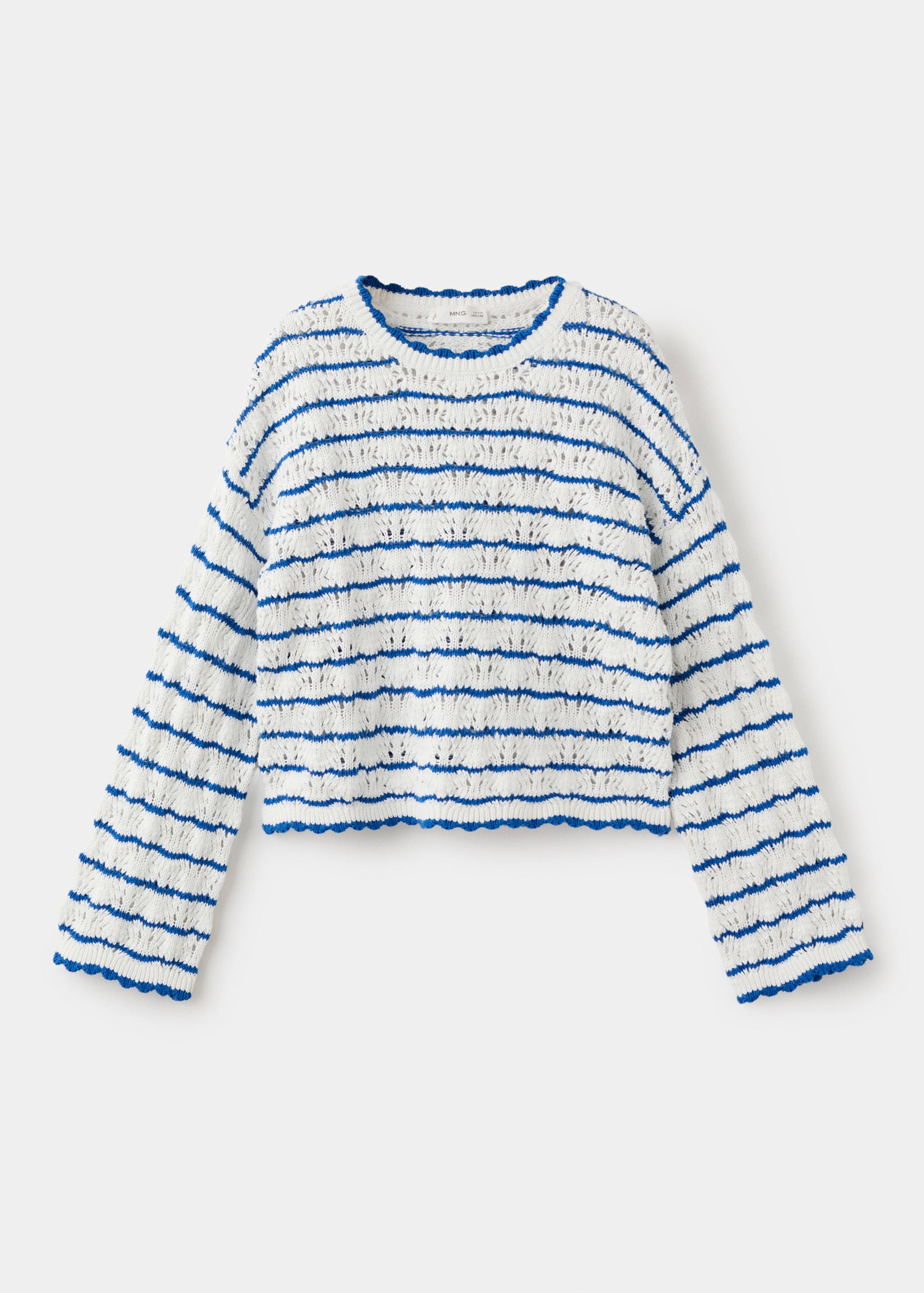 Striped openwork knit sweater - Article without model