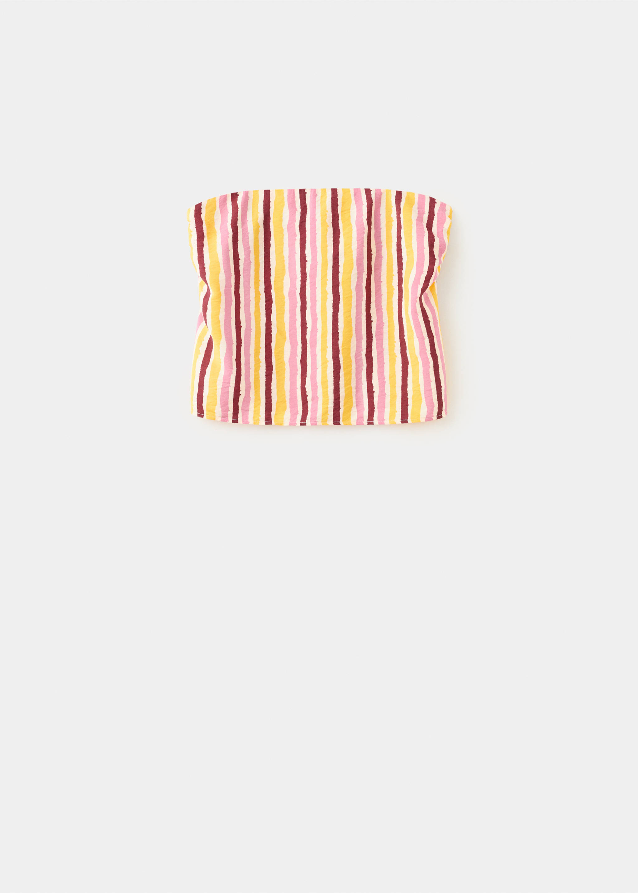 Striped strapless top - Article without model, Mustard. Ref: 27066735-00.