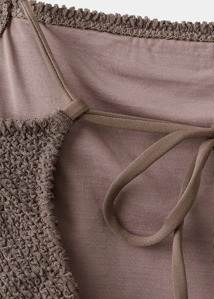 Textured swimsuit with straps — Light/Pastel Brown
