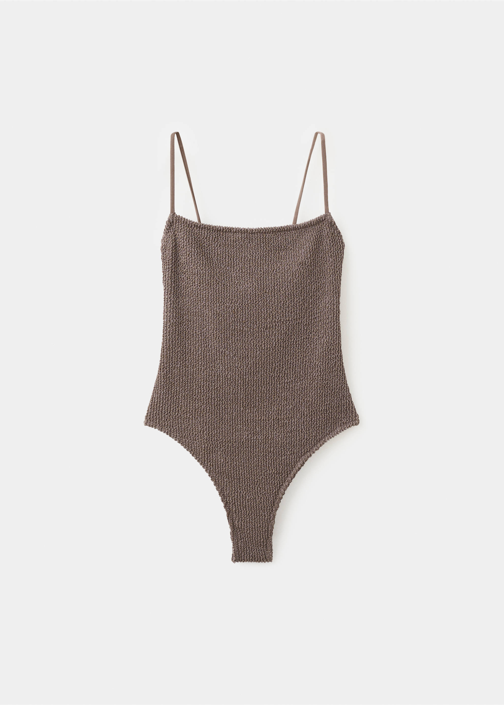 Maillot de bain à bretelles texturé - Article sans modèle, Marron clair/pastel. Ref: 27066736-00.