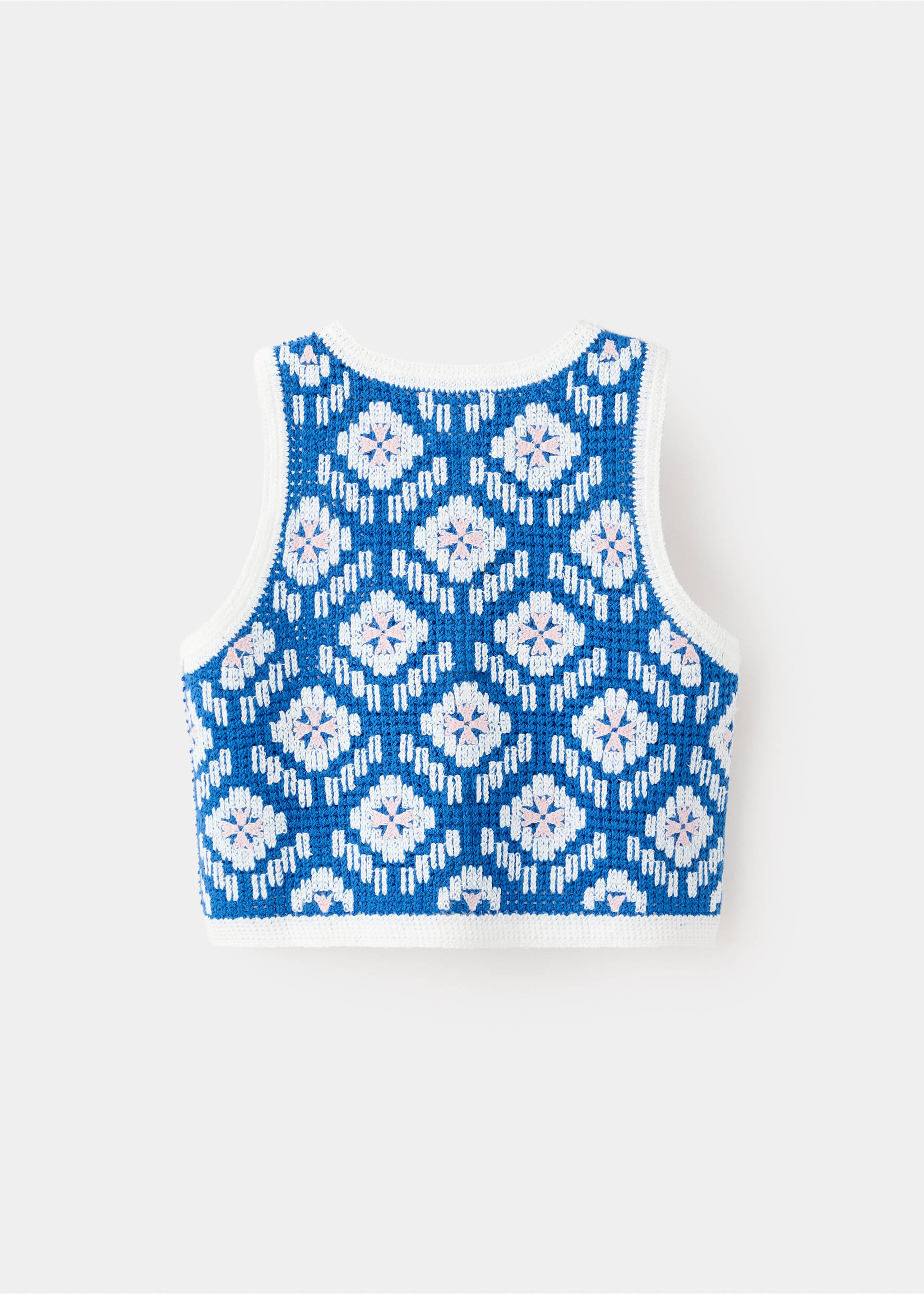 Chaleco punto calado - Reverso del artículo, Azul eléctrico. Ref: 27066737-00.