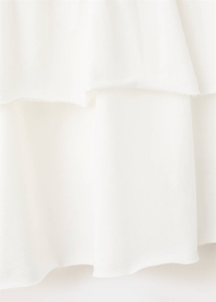 Ruffled cotton skirt — Off White
