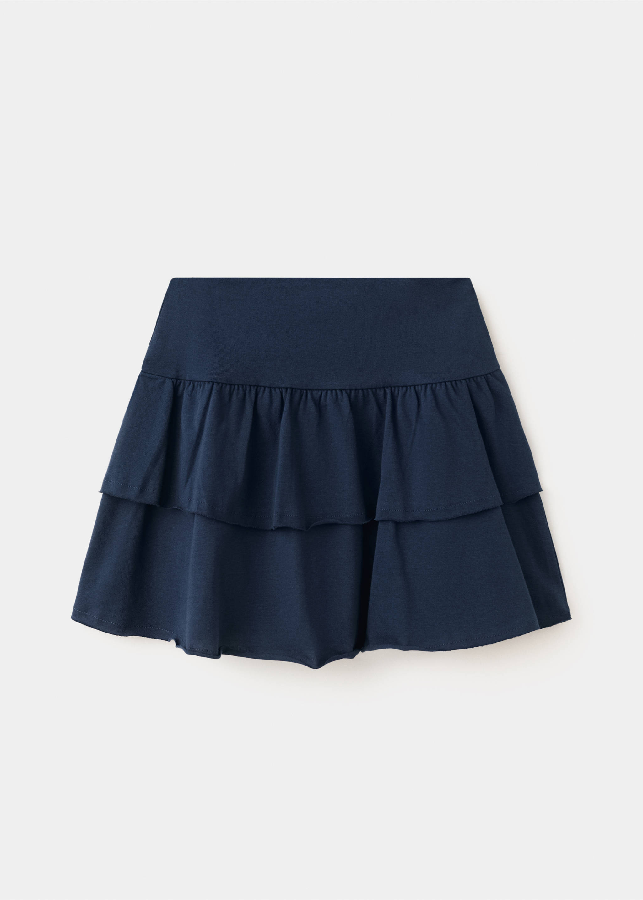 Ruffled cotton skirt - Article without model, Navy. Ref: 27066738-00.