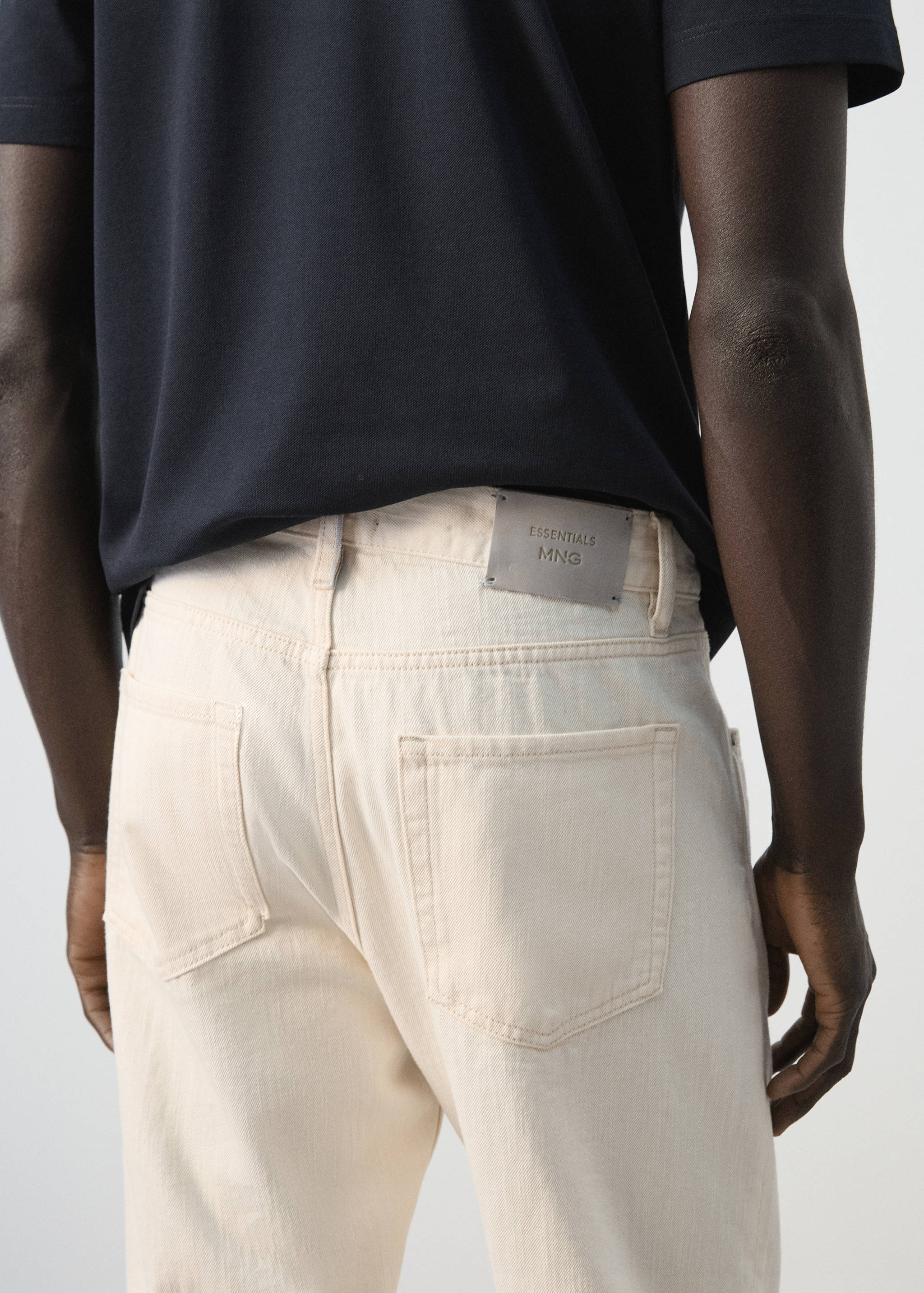 100% cotton regular fit cropped jeans - Details of the article 6