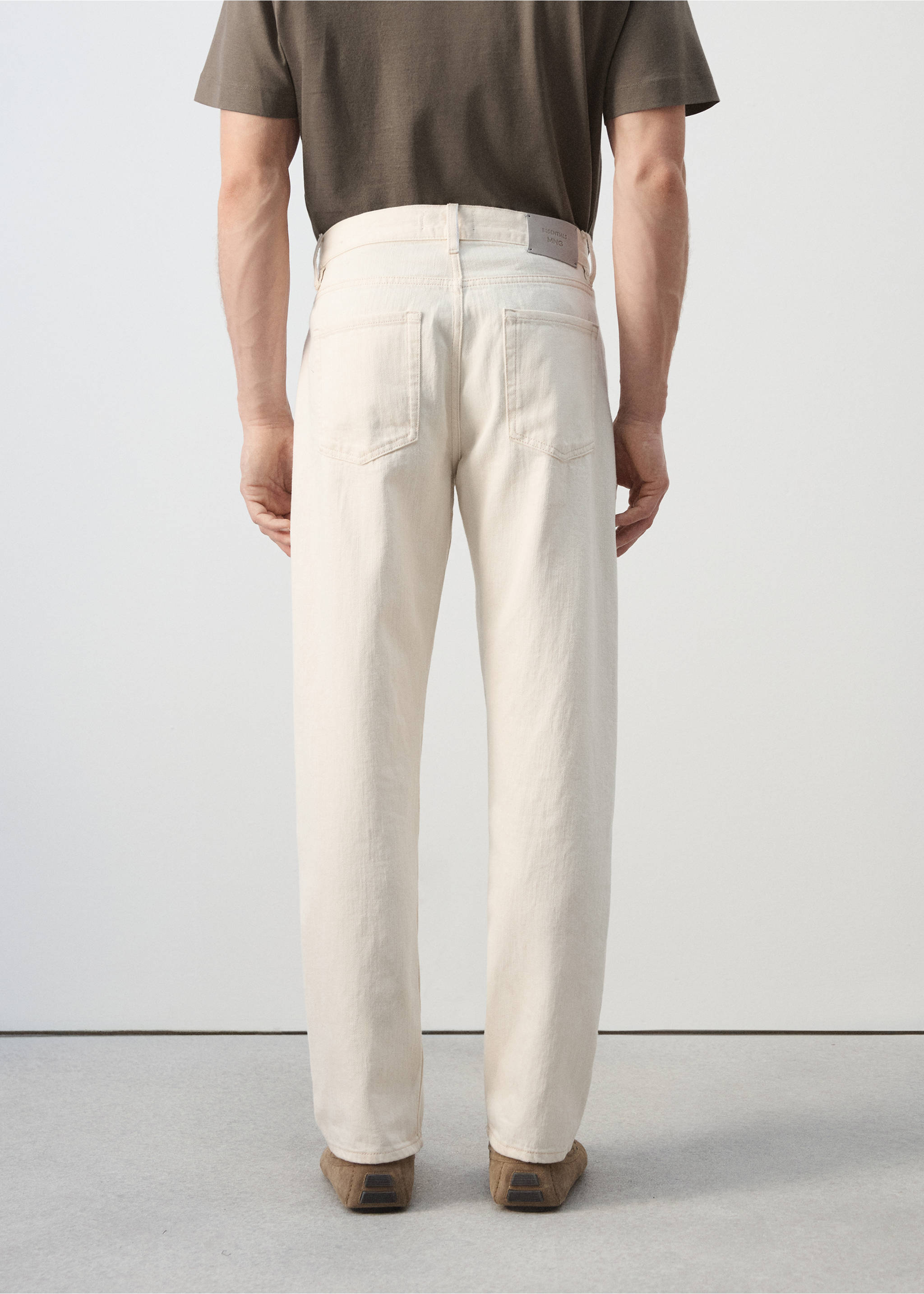 100% cotton regular fit cropped jeans - Reverse of the article, Off White. Ref: 27066739-01.