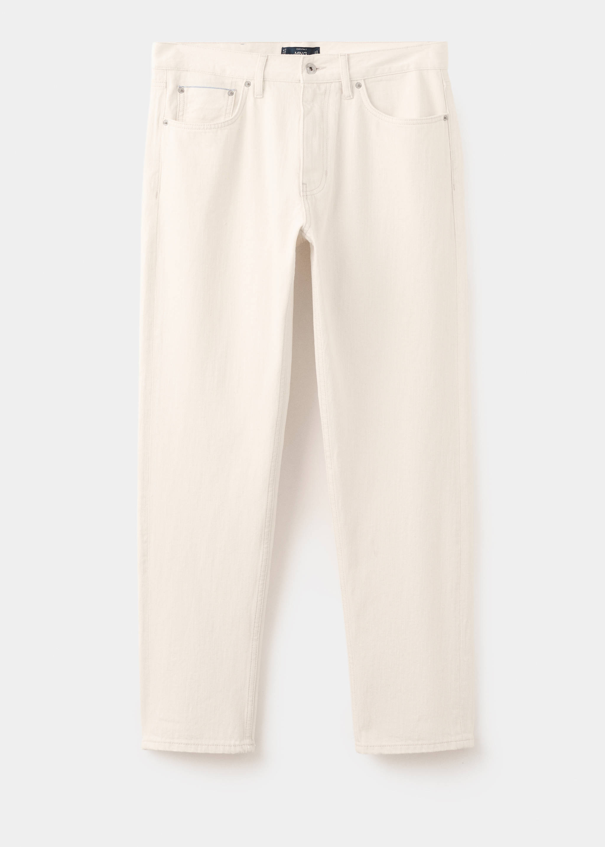 100% cotton regular fit cropped jeans - Article without model