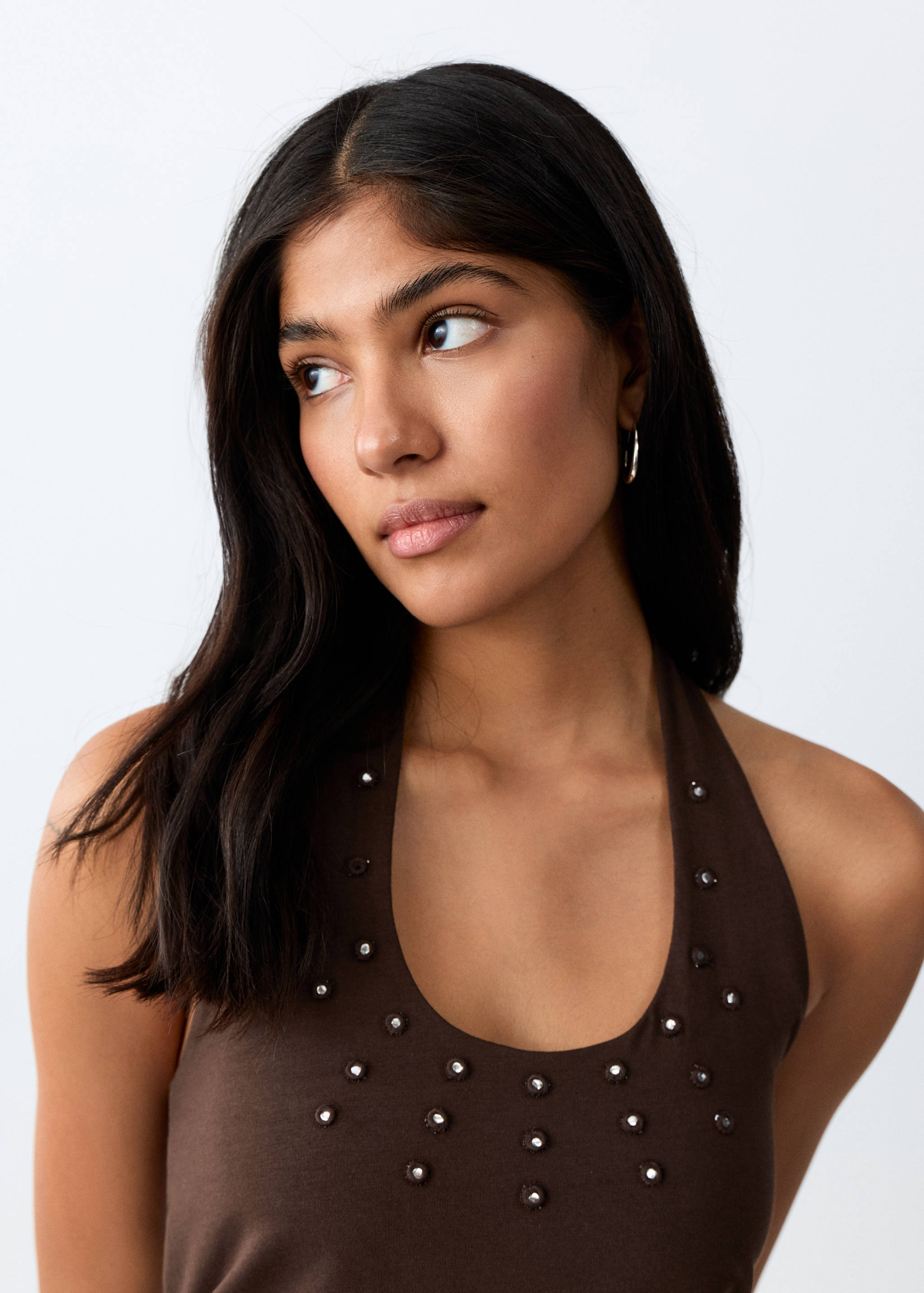 Halter top with metallic appliqués - Details of the article 1