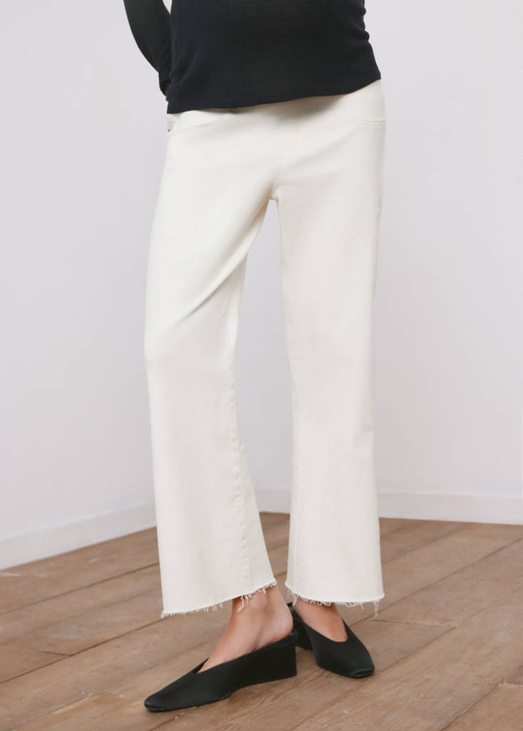 Maternity flared cropped jeans
