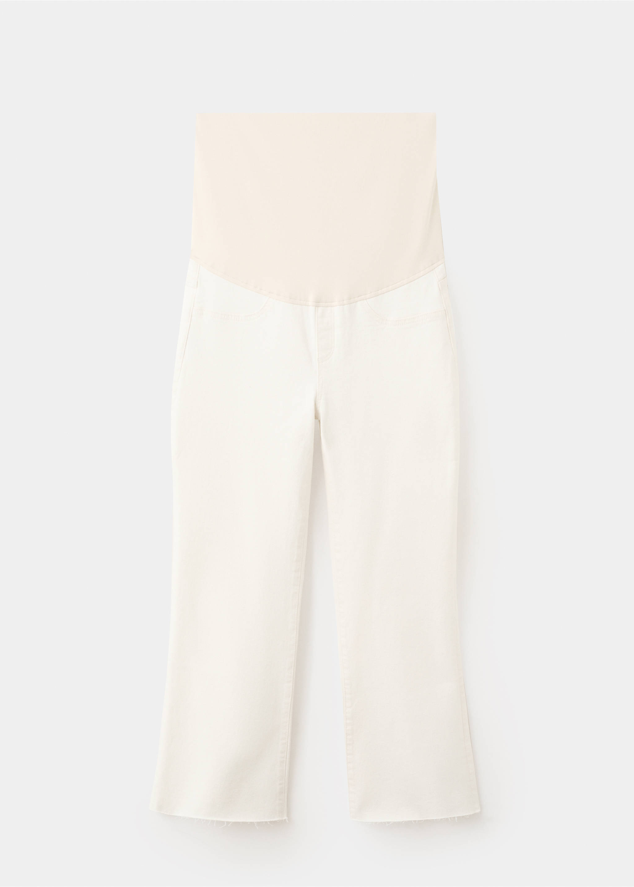 머터니티 플레어 크롭 진 - 모델 없는 상품, 오프 화이트. Ref: 27066741-00.