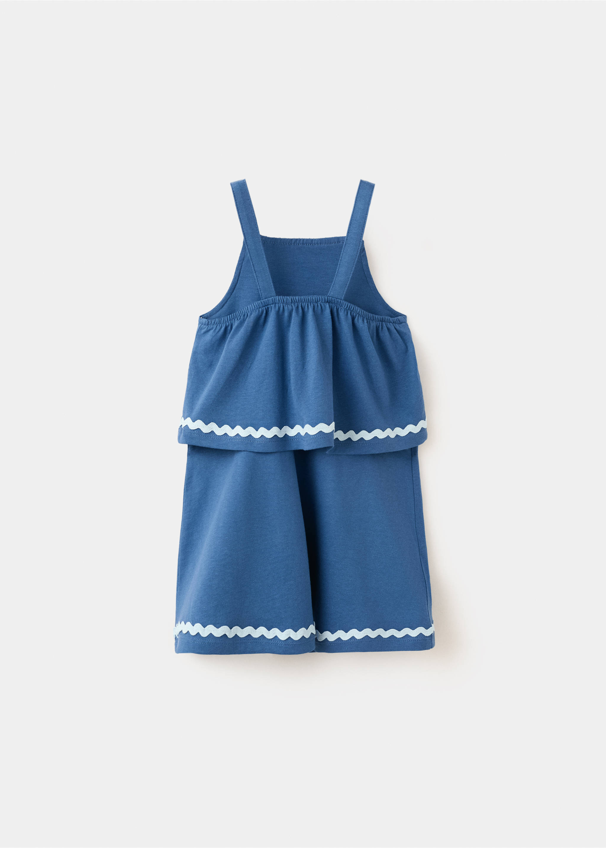 Scalloped detail short dress - الجهة الخلفية للمنتج, أزرق زاهٍ. Ref: 27066744-00.