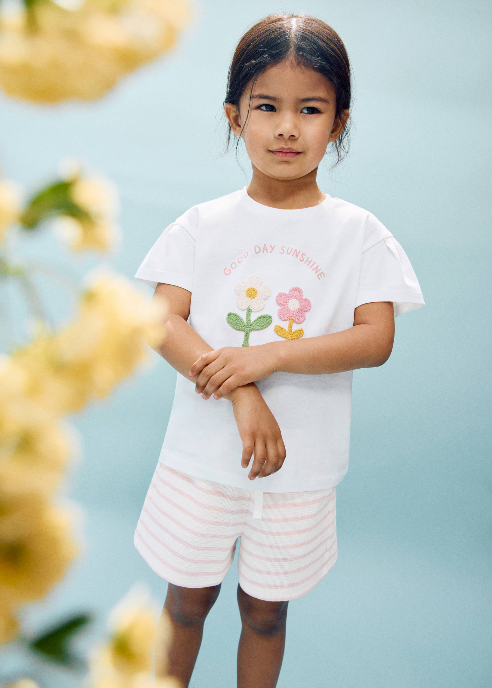 Shorts algodón rayas - Plano general, Rosa. Ref: 27066745-00.