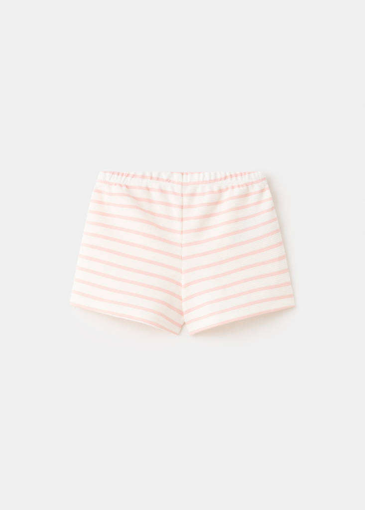 Striped cotton shorts — Pink