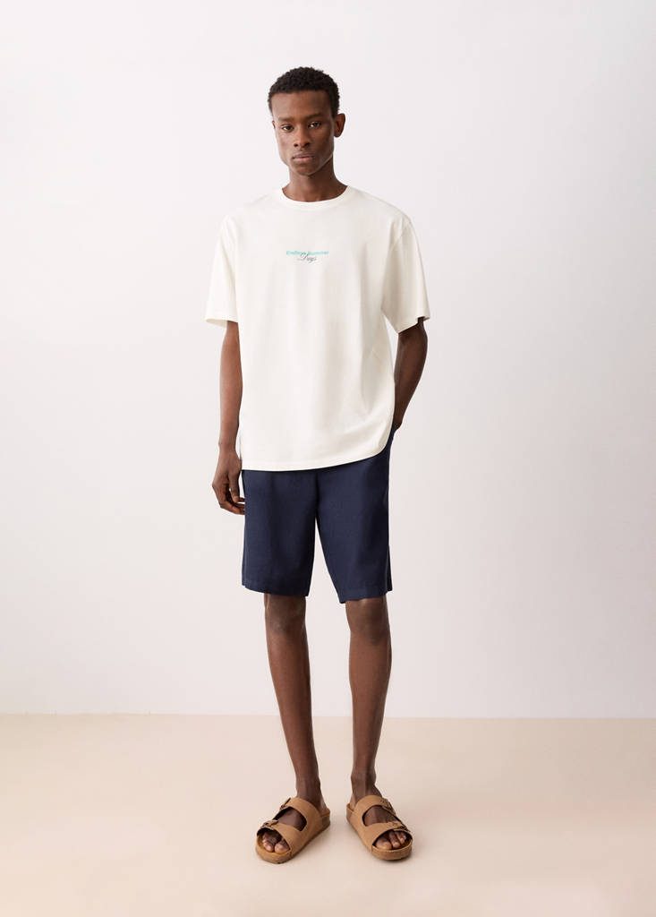Printed cotton-blend t-shirt — Off White