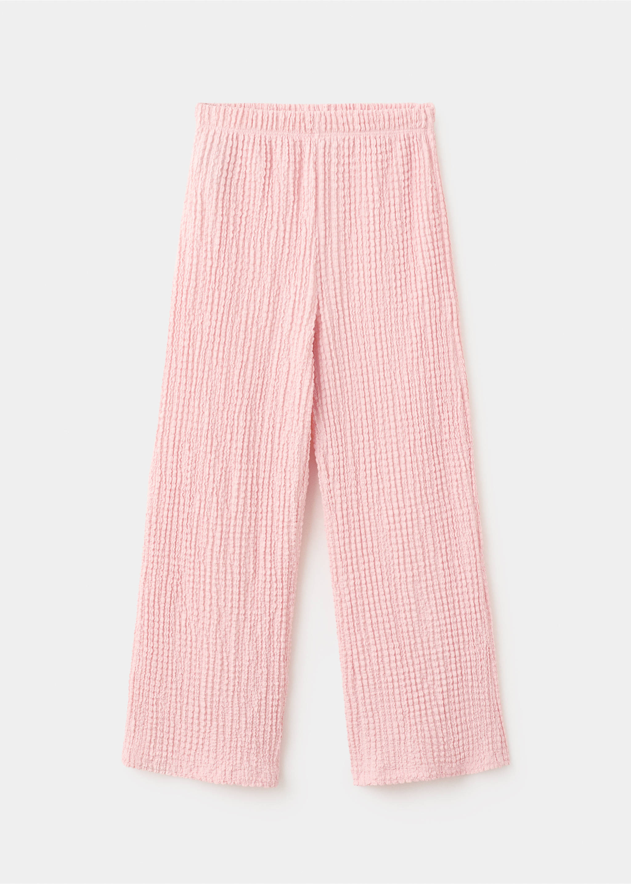 Textured flowy trousers - Article without model, Pink. Ref: 27066750-00.