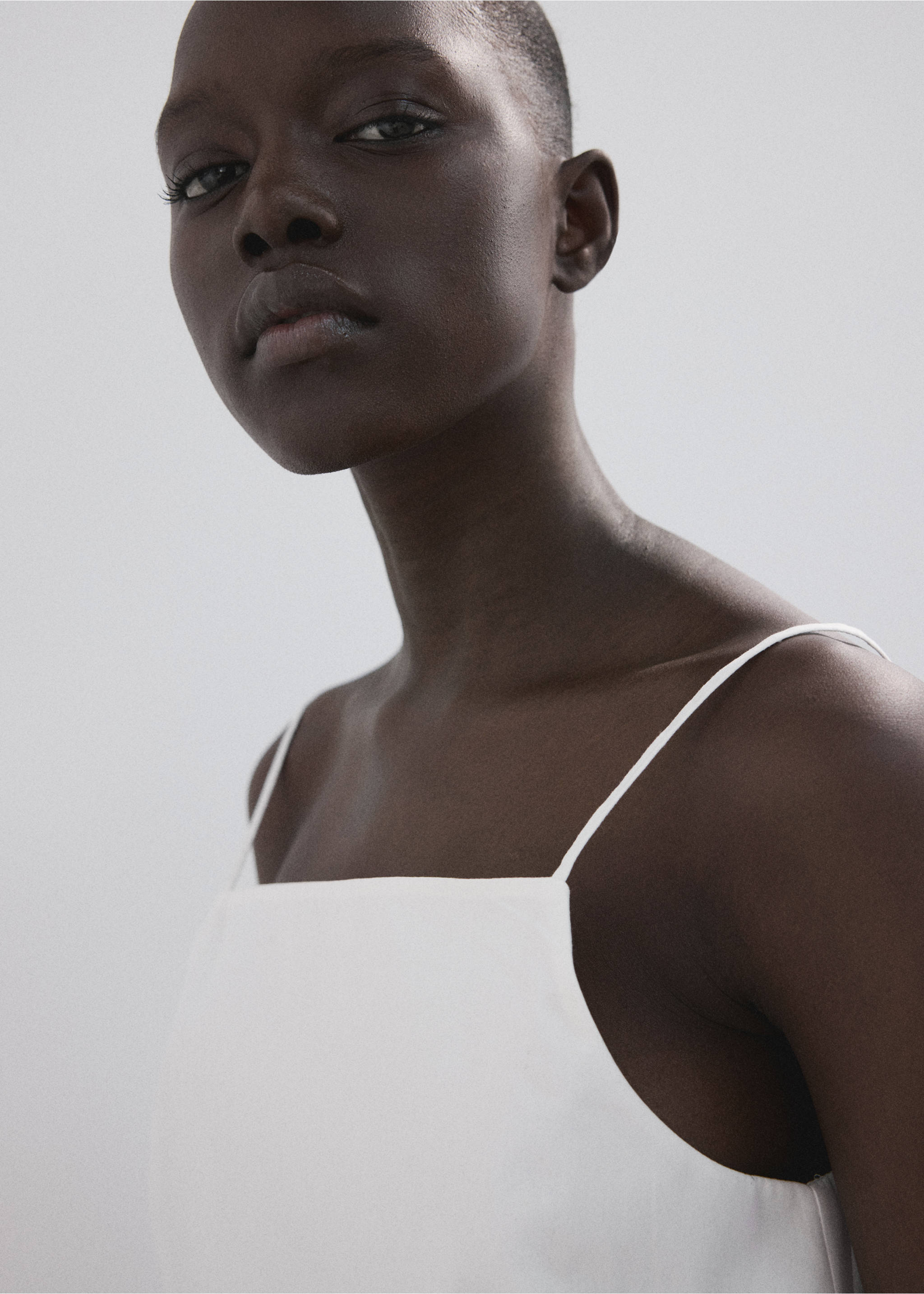 Cotton crop top - Details of the article 1, White. Ref: 27066751-00.