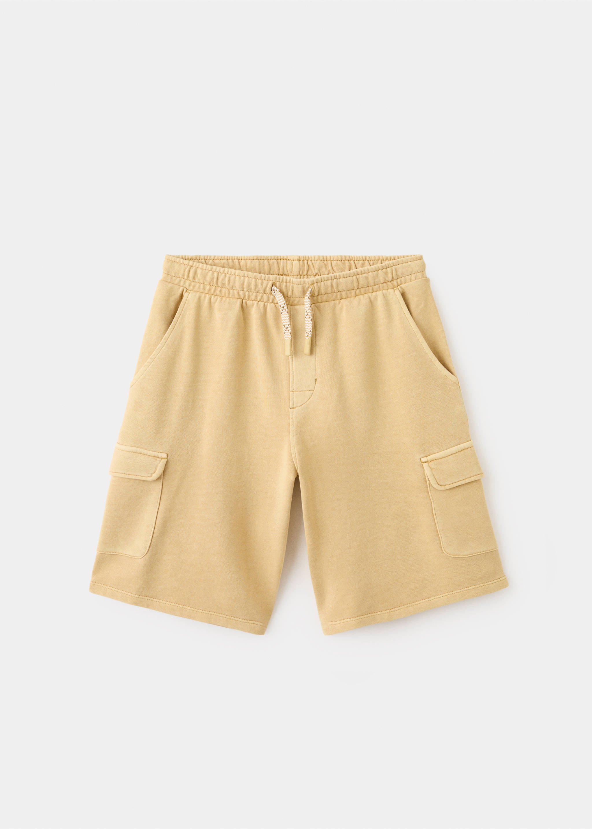 Drawstring cargo Bermuda shorts - Article without model, Mustard. Ref: 27067136-00.