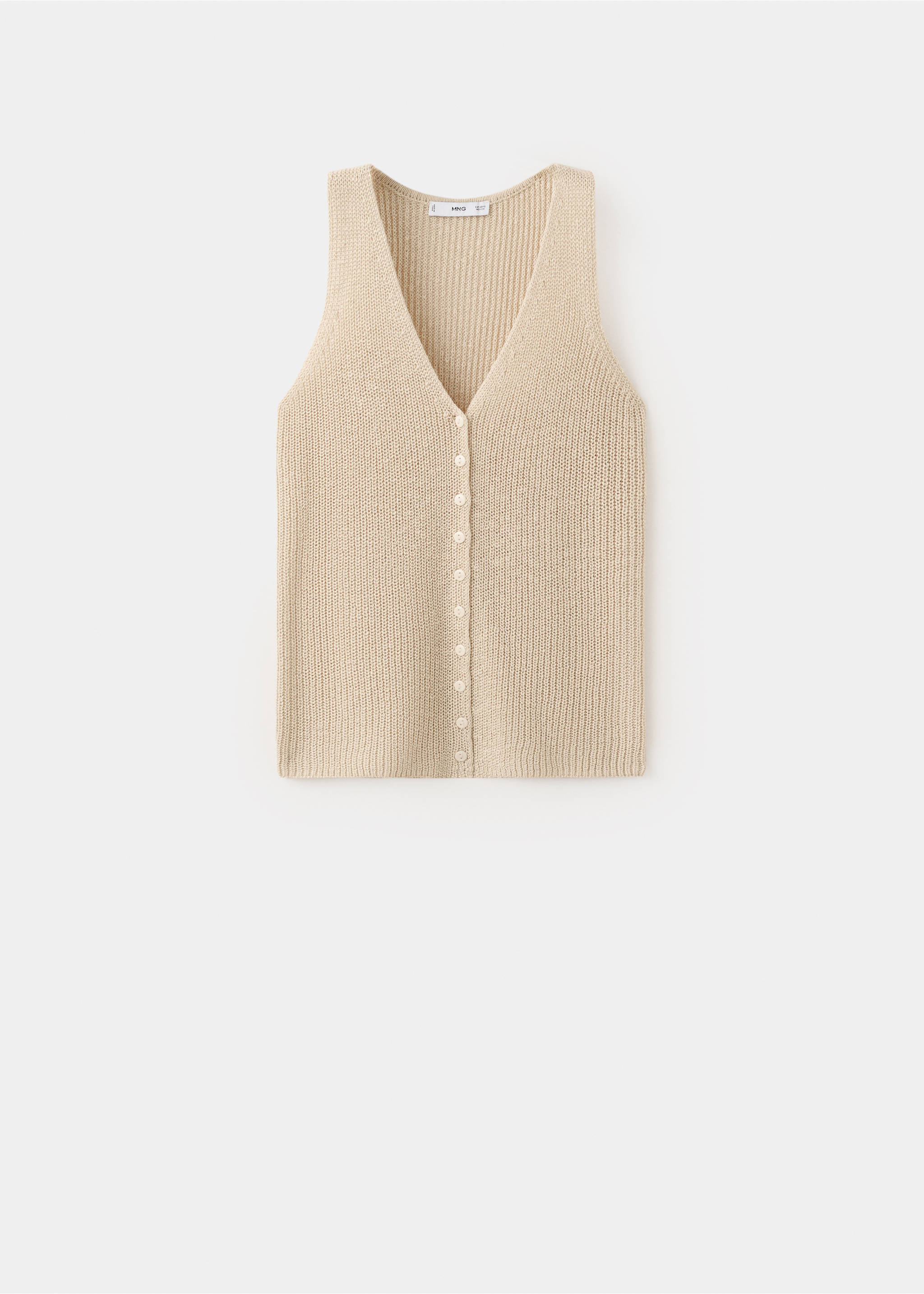 Openwork knitted waistcoat - Article without model, Sand. Ref: 27067137-00.