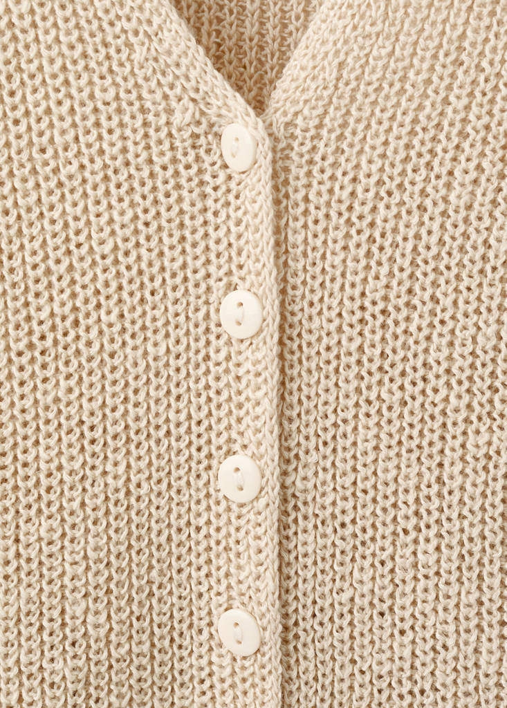 Openwork knitted waistcoat — Sand