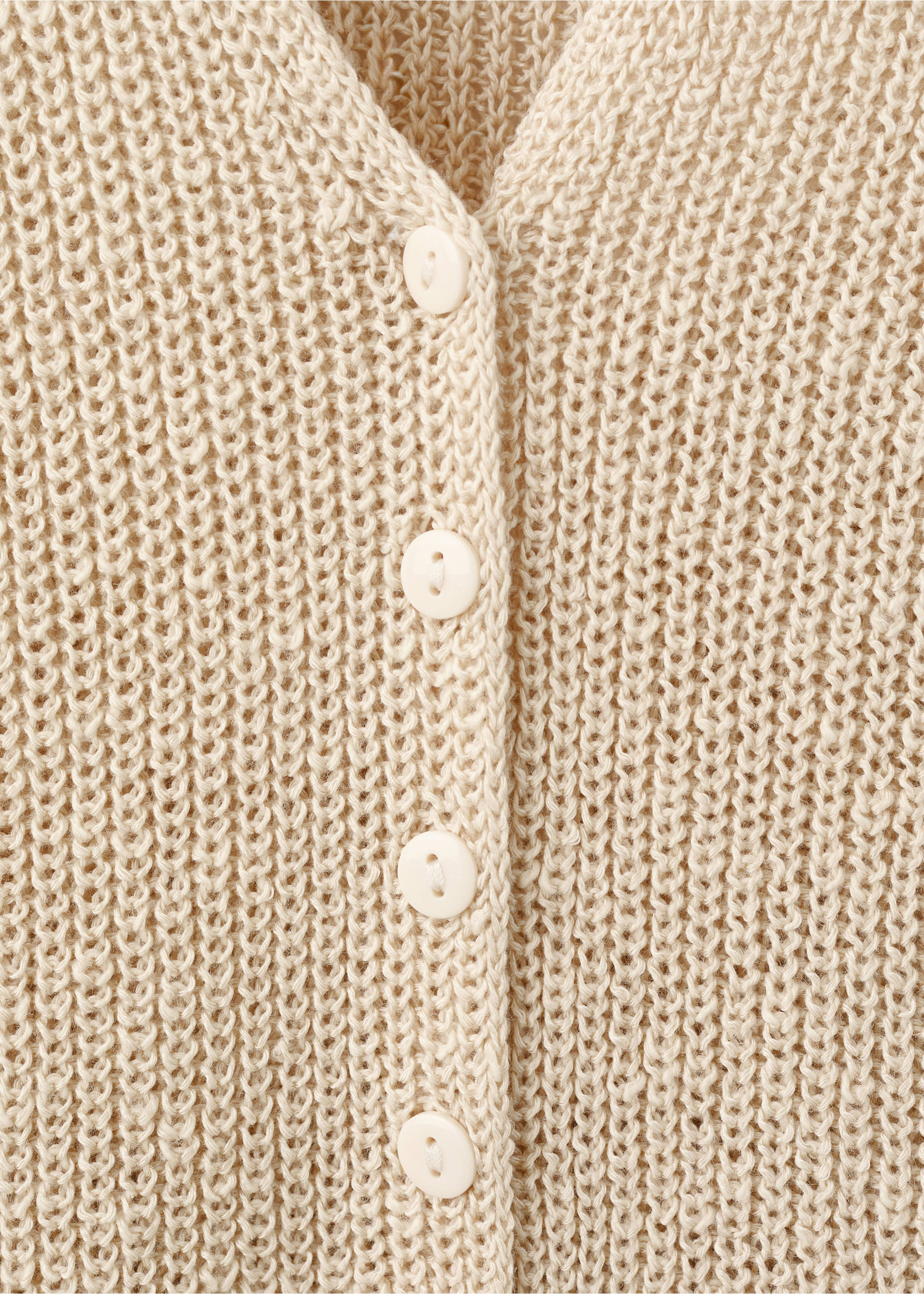 Openwork knitted waistcoat - Details of the article 8, Sand. Ref: 27067137-00.
