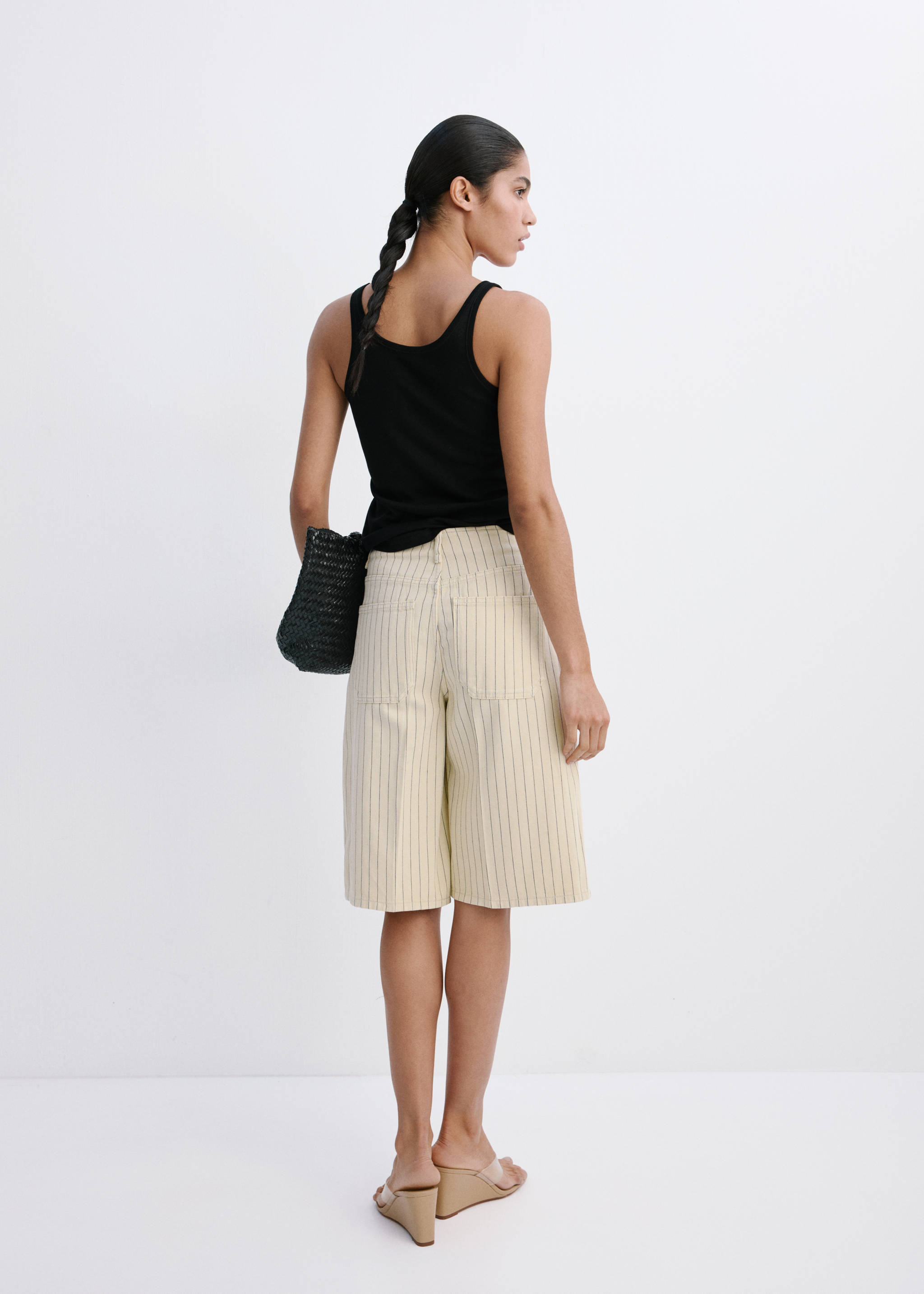 Bermudas jorts rayas tiro medio - Reverso del artículo