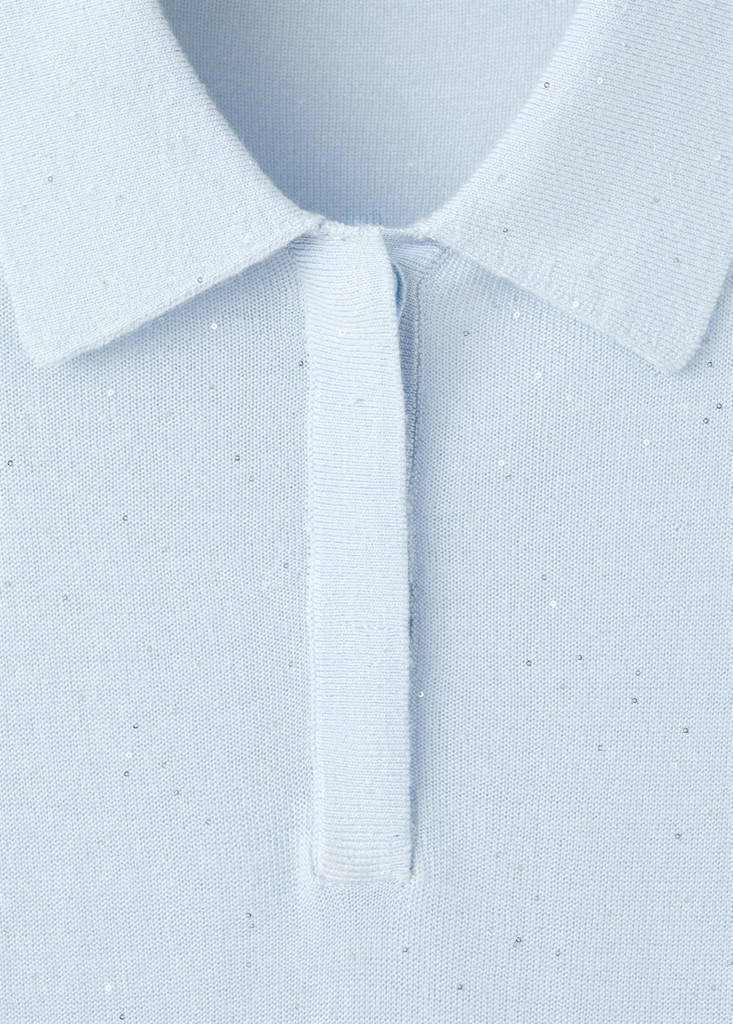 Polo neck sweater — Sky Blue