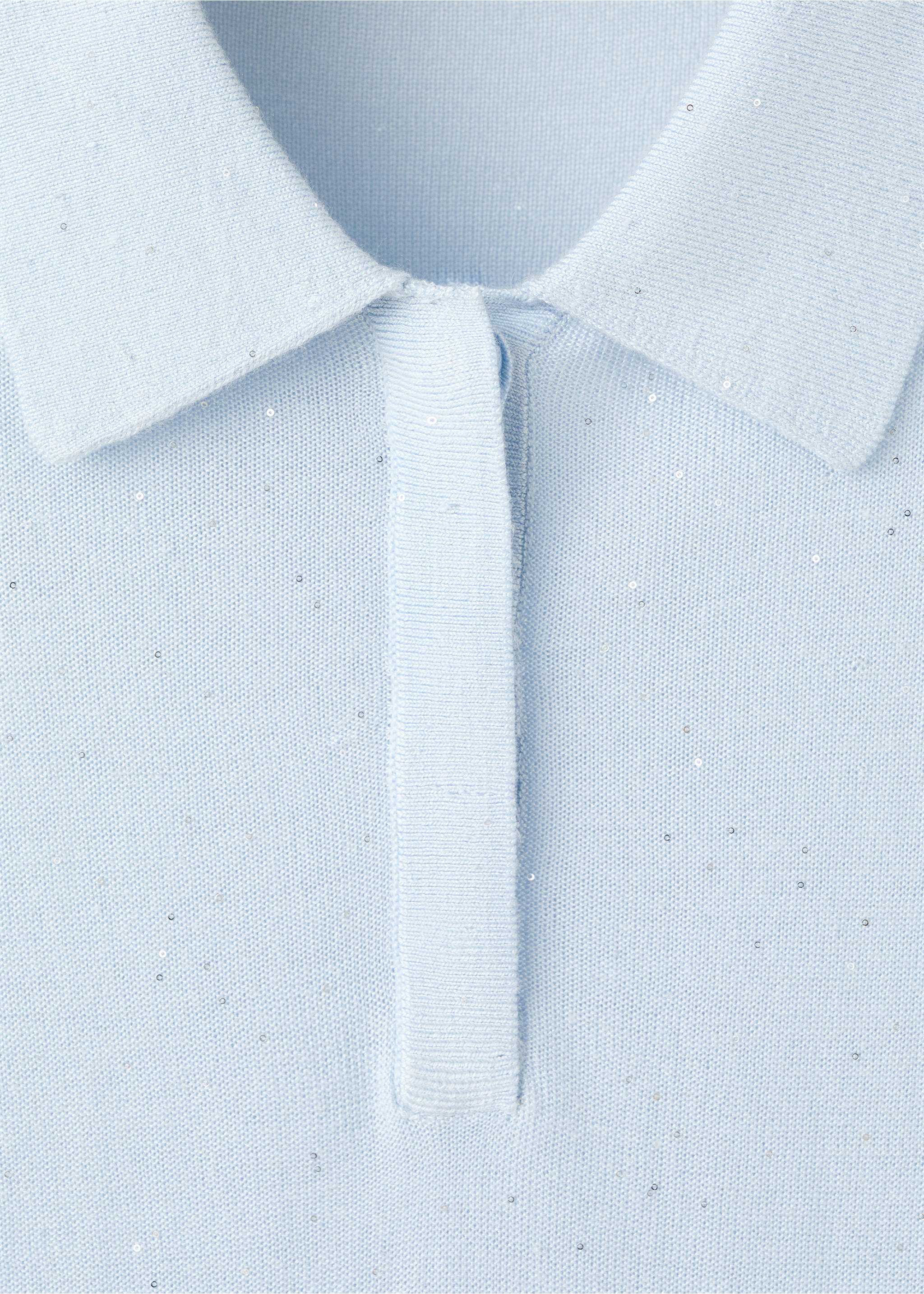 Pull-over col polo - Détail de l'article 8, Bleu ciel. Ref: 27067140-00.