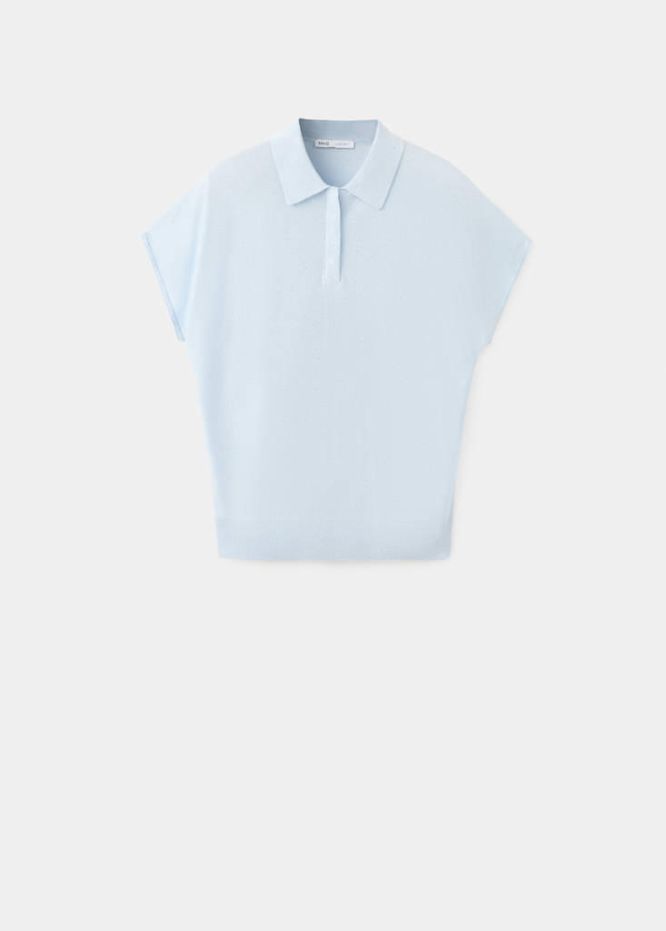 Polo neck sweater — Sky Blue