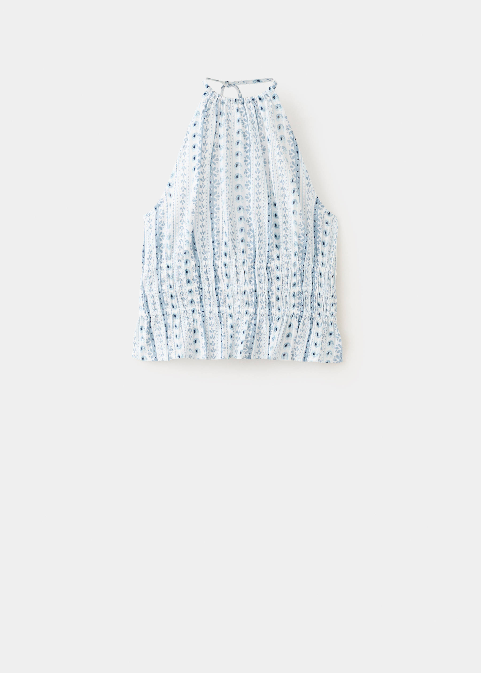 قميص بنقوش وياقة هالتر - منتج دون نموذج