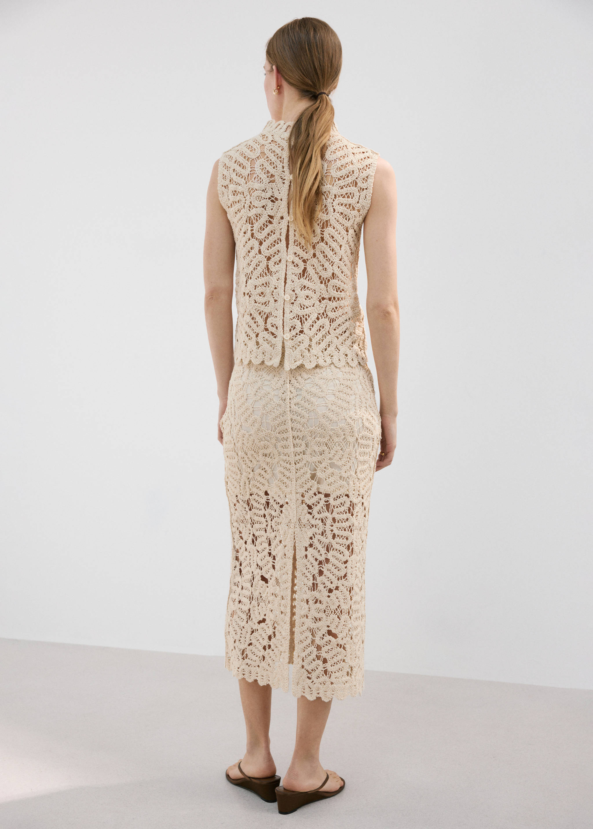 Openwork knitted skirt - Reverse of the article