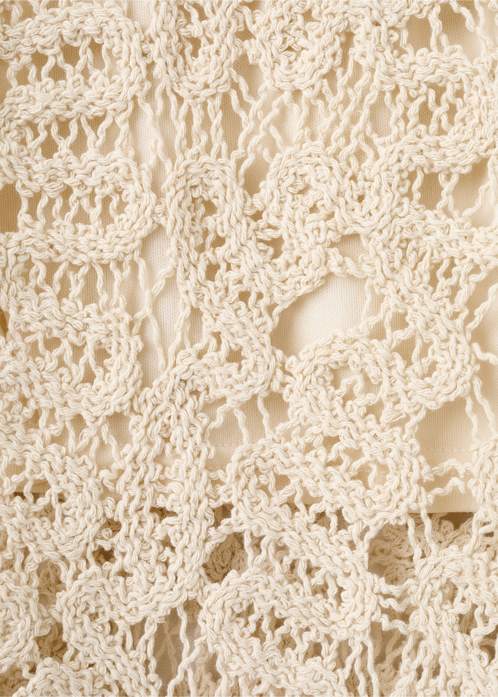 Openwork knitted skirt - Details of the article 0, Sand. Ref: 27067144-00.