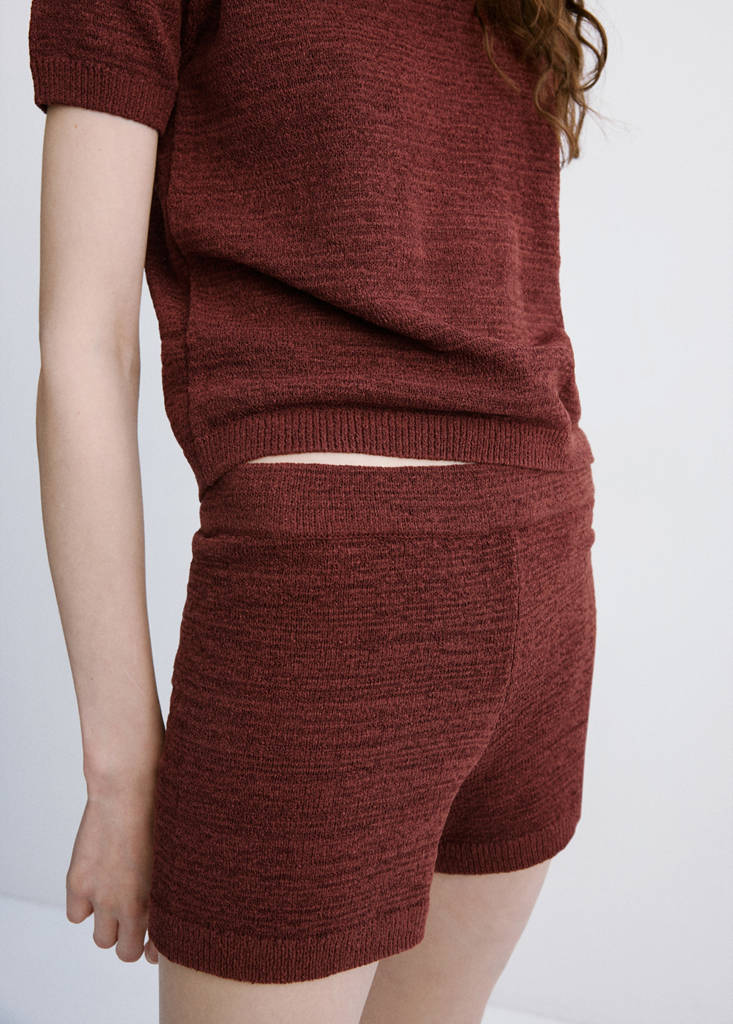 Fitted knitted shorts — Burnt Orange