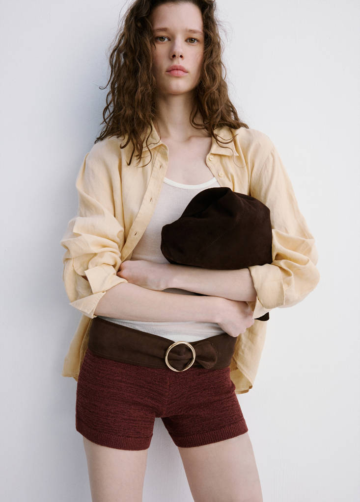 Fitted knitted shorts — Burnt Orange