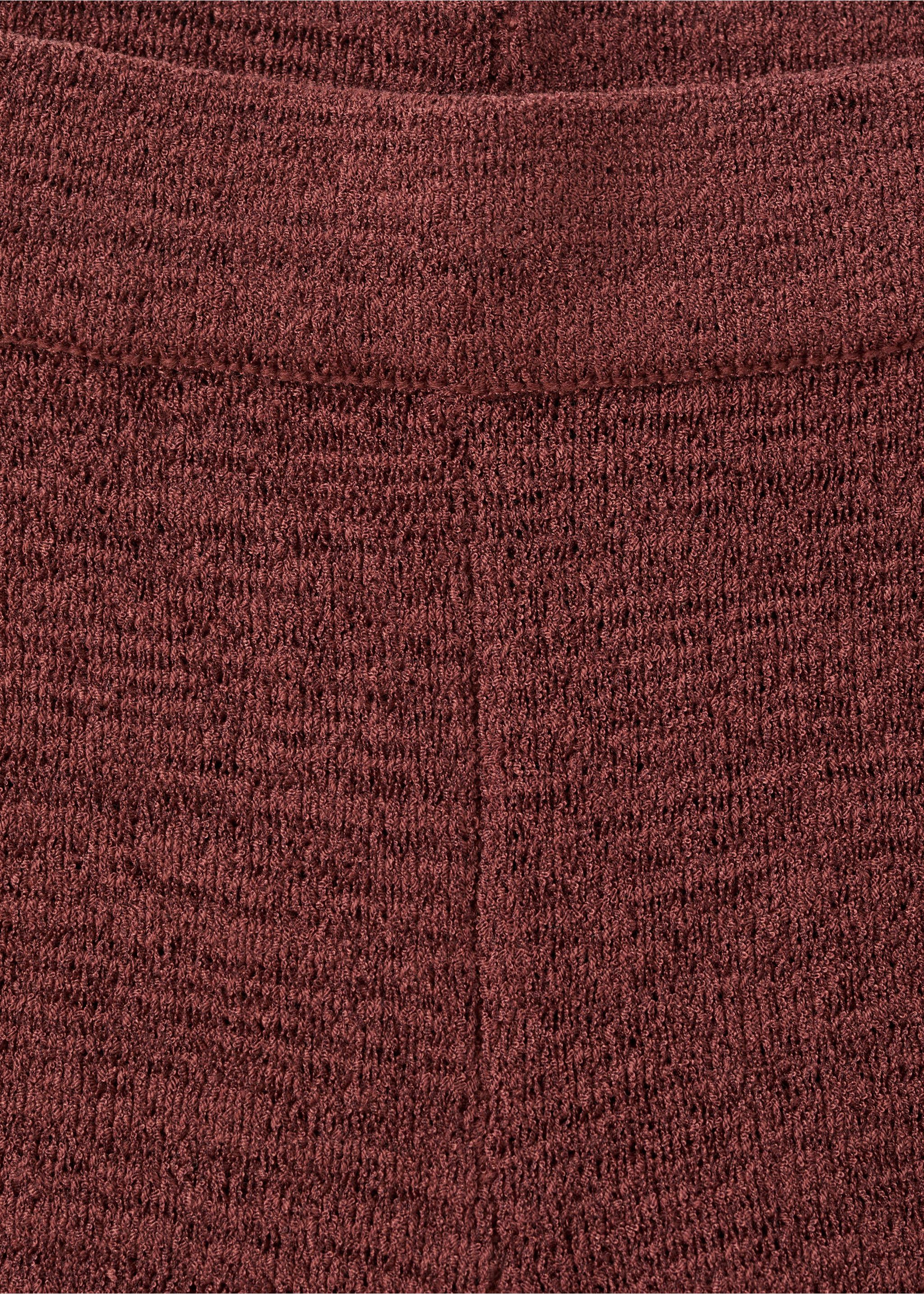 Fitted knitted shorts - Details of the article 8, Burnt Orange. Ref: 27067145-00.