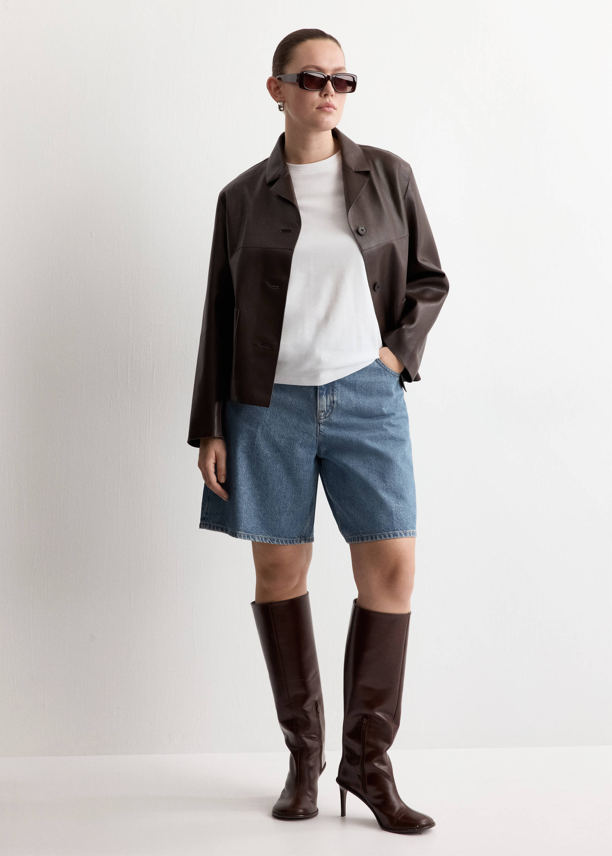 Bermuda en jean droit taille haute - Détail de l'article 3