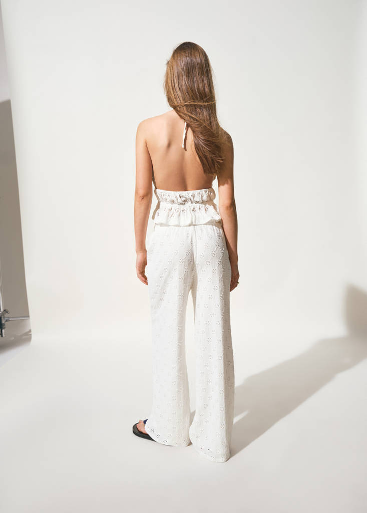 Straight trousers with embroidered details — Off White