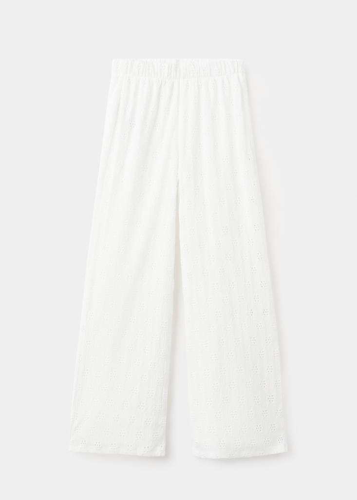 Straight trousers with embroidered details — Off White