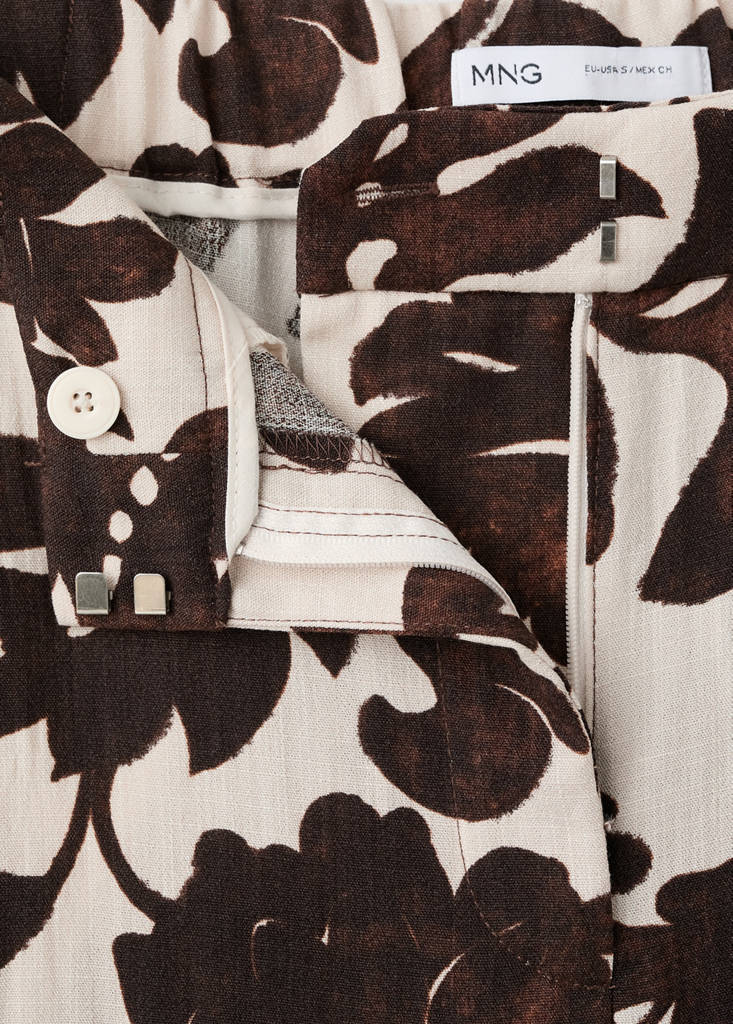 Floral print trousers — Brown
