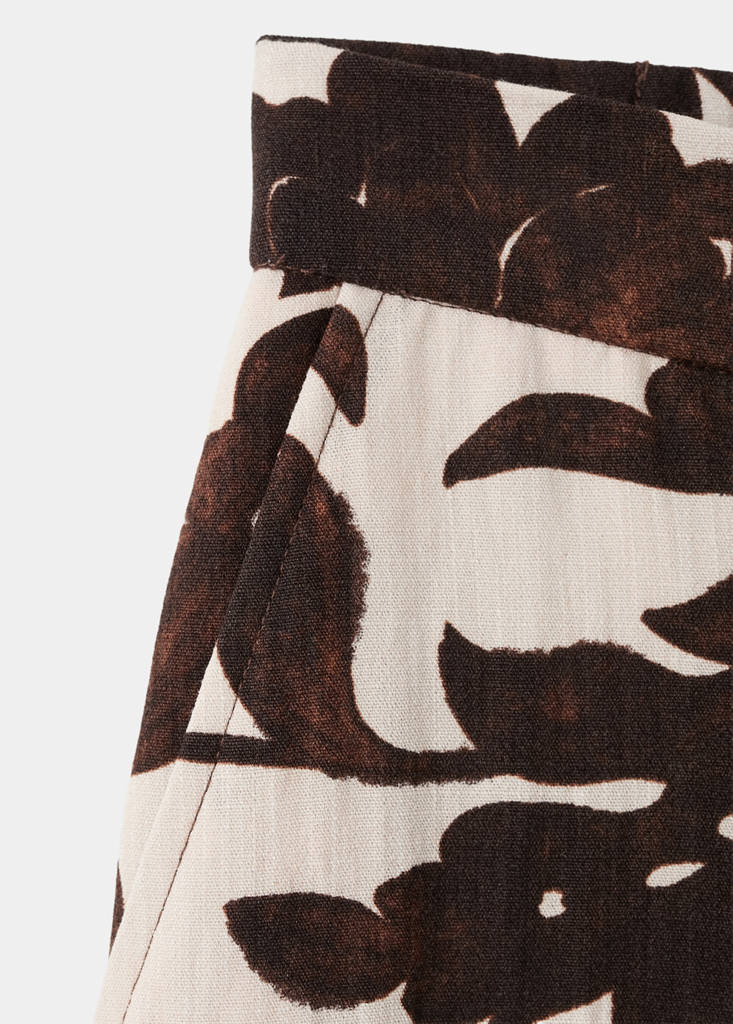 Floral print trousers — Brown