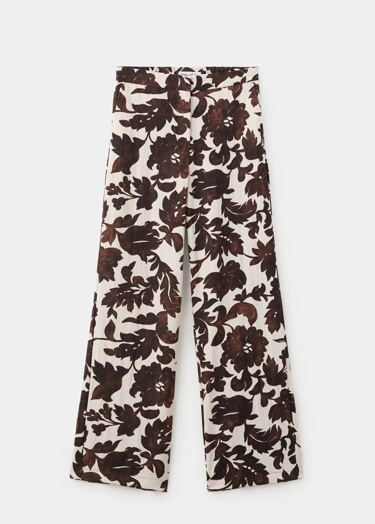Floral print trousers — Brown