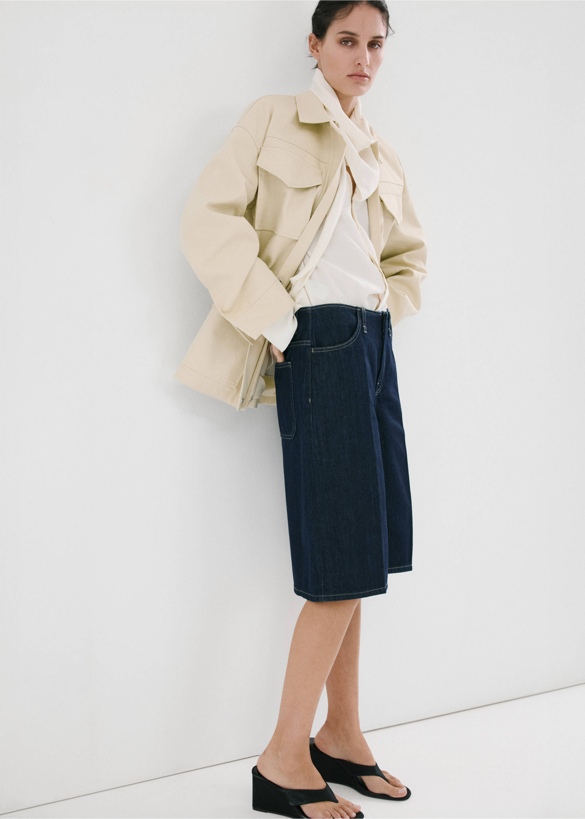 Bermuda jorts denim tiro medio - Detalle del artículo 1, Azul. Ref: 27067149-00.