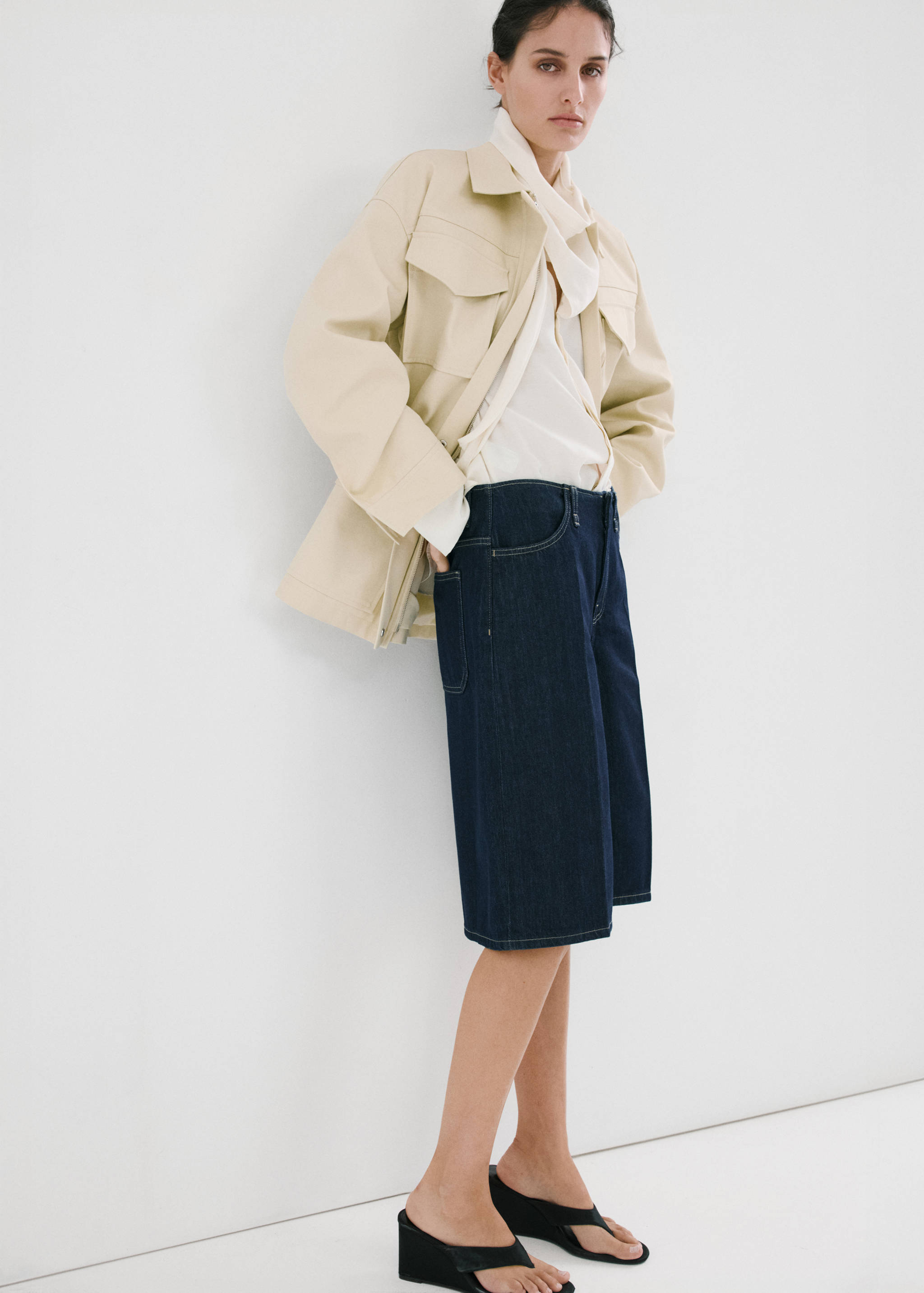 Bermuda jorts denim tiro medio - Detalle del artículo 1