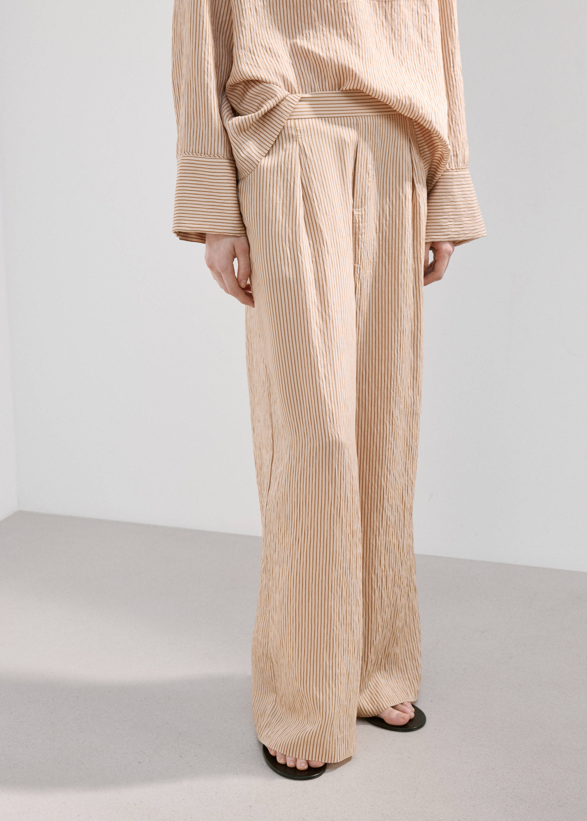 Striped lyocell trousers - Medium plane