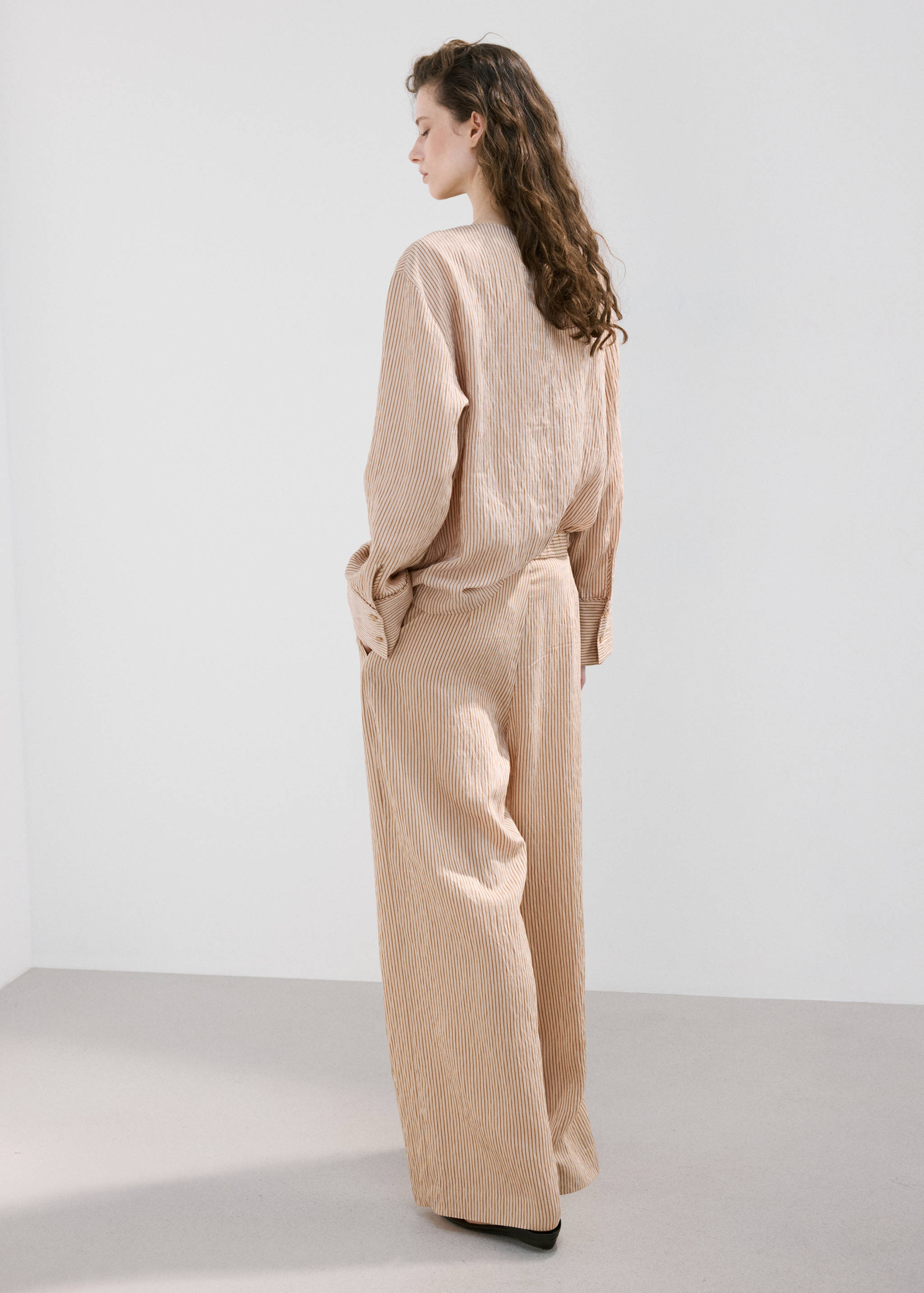 Striped lyocell trousers - Reverse of the article